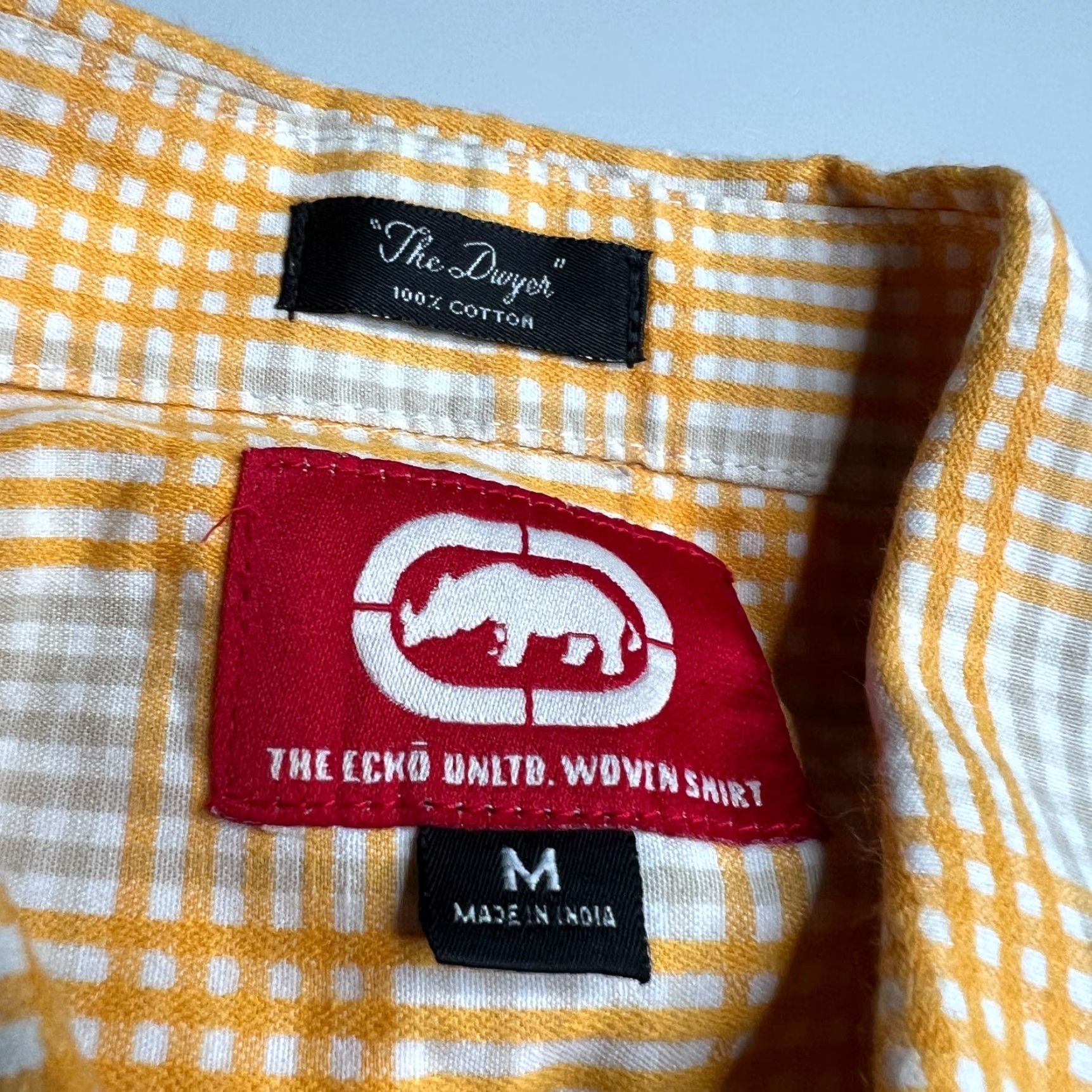 Ecko Unltd. Ecko Unltd Men’s Short Sleeve Button-Up Shirt Yellow Plaid 100% Cotton M Regular Mens Size US M / EU 48-50 / 2 - 3 Thumbnail