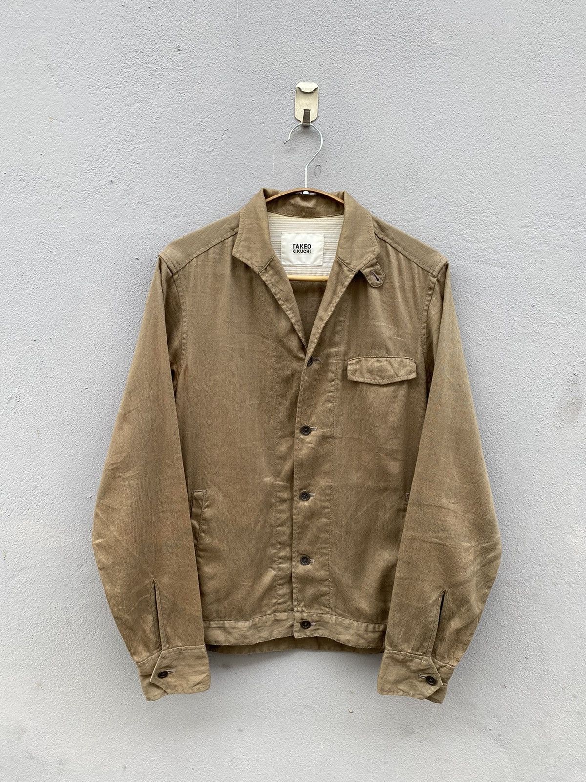 Japanese Brand × Takeo Kikuchi × Vintage 🔥RARE🔥 Vtg Japanese Designer Takeo Kikuchi Herringbone Shirt Size US M / EU 48-50 / 2 - 2 Thumbnail