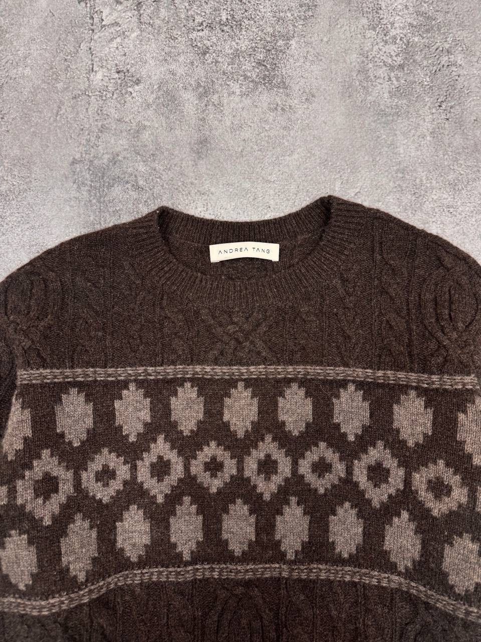 Other Andrea Tang Women Wool Knit Sweater Pattern Brown Size XS Size XS / US 0-2 / IT 36-38 - 3 Thumbnail
