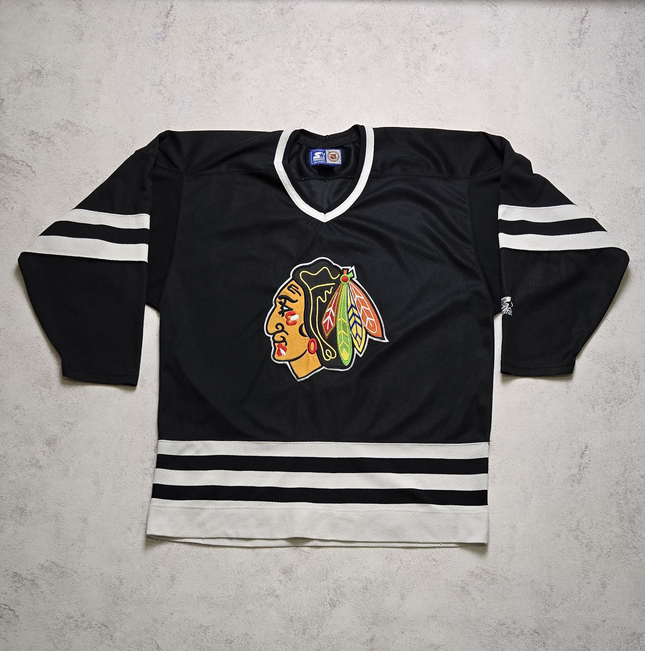 Starter Rare VTG Starter Chicago Blackhawks Ice Hockey NHL Jersey Size US L / EU 52-54 / 3 - 2 Thumbnail