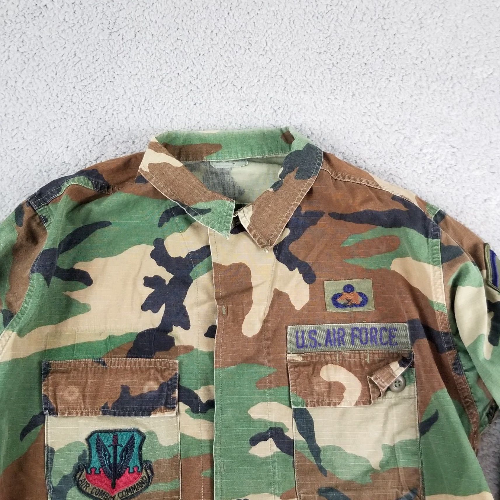 Vintage US Military Air Force Combat Field Shirt M Command Parachutist Patches Shirt Mens Medium Camouflage Vintage Size US M / EU 48-50 / 2 - 2 Thumbnail