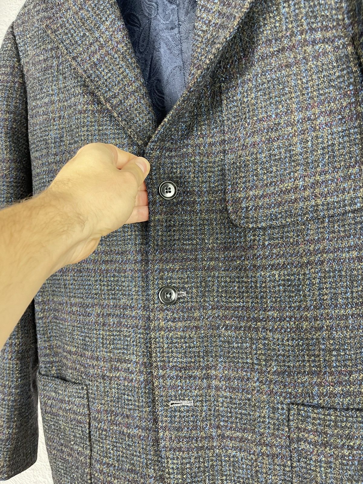 Harris Tweed Harris Tweed vintage 1971 checkered blazer paisley lining Size 44R - 8 Thumbnail