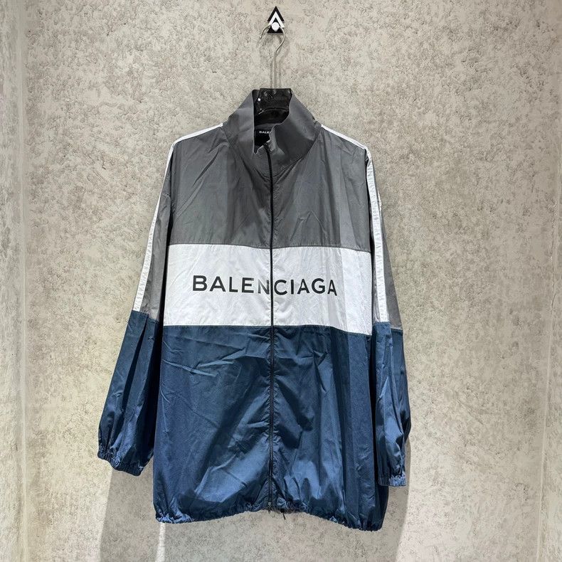 Balenciaga Gray Blue spliced jacket