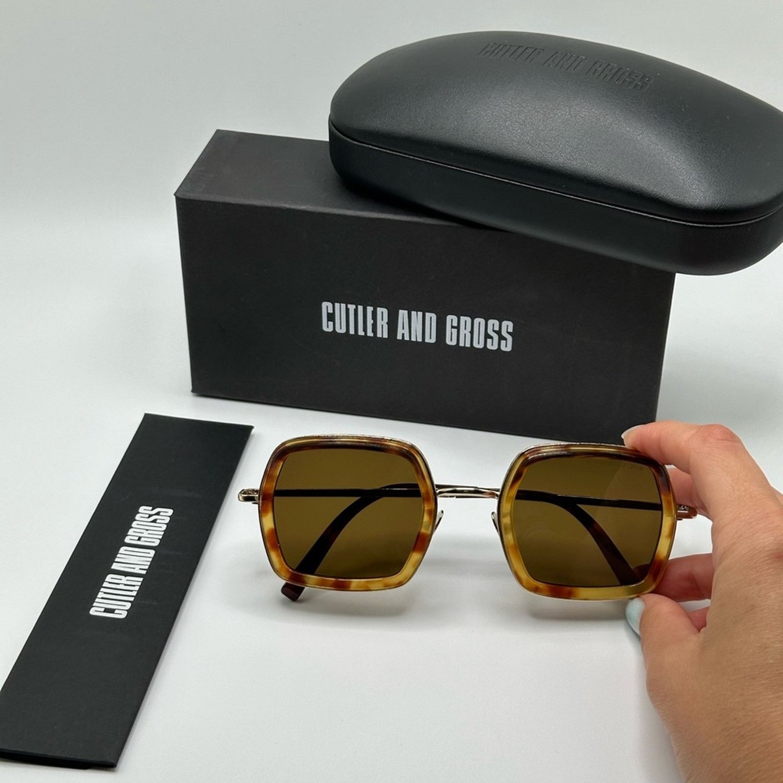 Cutler and Gross NEW CUTLER AND GROSS CG1301 003 Light Brown Havana Unisex Size ONE SIZE - 9 Thumbnail