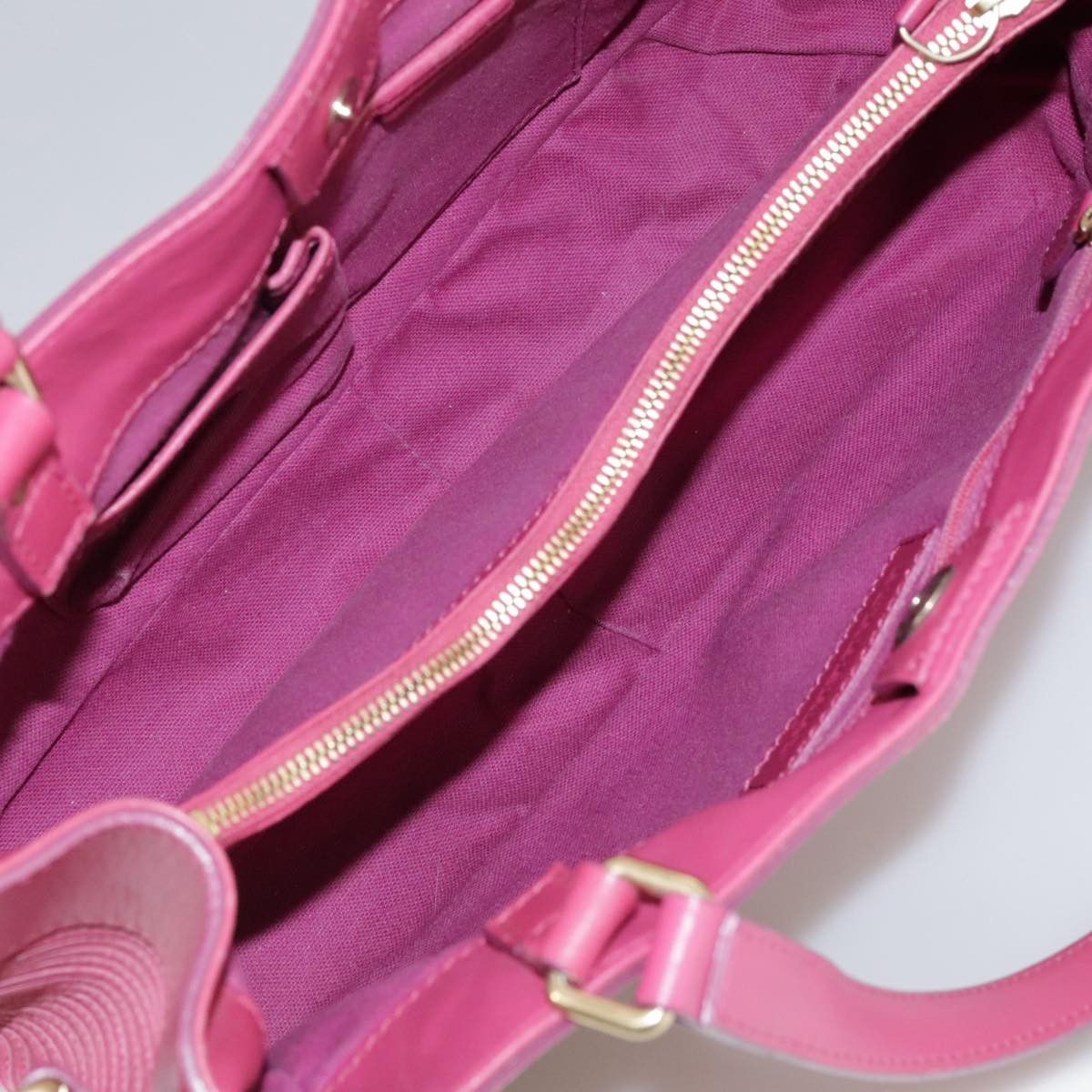 Burberry Blue Label Hand Bag Leather Pink Gold