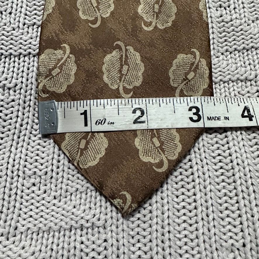 Giorgio Armani Vintage Giorgio Armani bronze gold floral geometric silk tie Size ONE SIZE - 5 Thumbnail