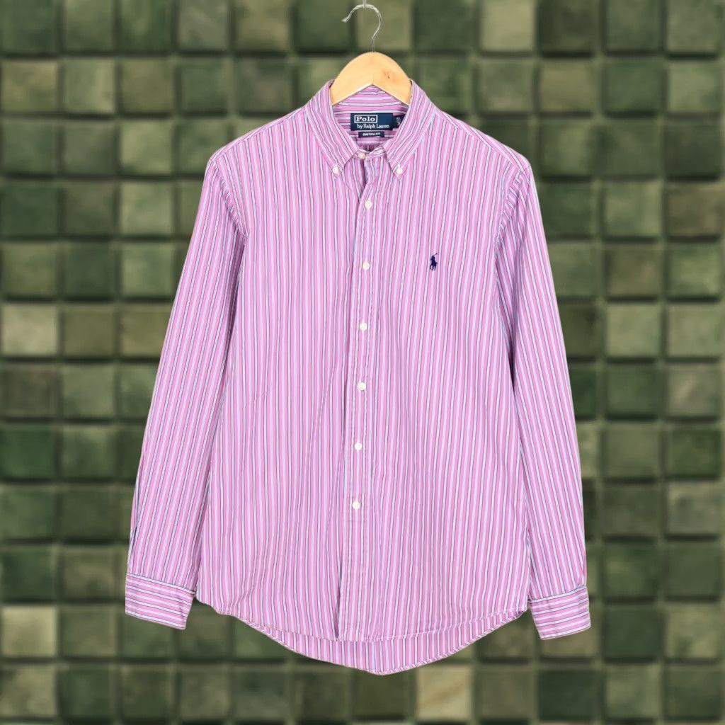 Polo Ralph Lauren POLO by RALPH LAUREN Custom Fit Shirt Men Size 15 ½ 39 Long Sleeve Striped VR0191 Size US M / EU 48-50 / 2 - 1 Thumbnail