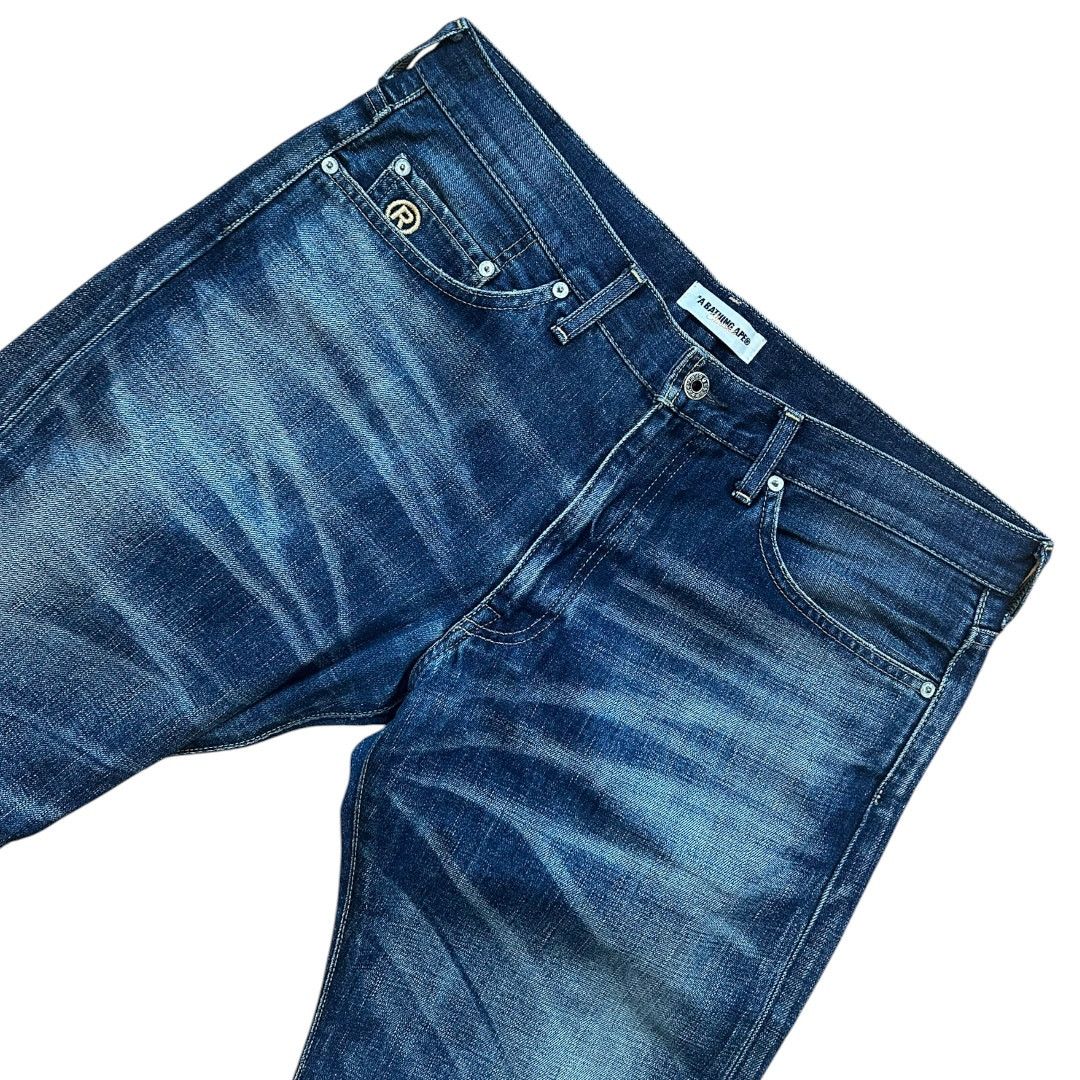 Bape 34" x 32" L Bape Busy Works Embroidered Denim Jeans Size US 34 / EU 50 - 4 Thumbnail