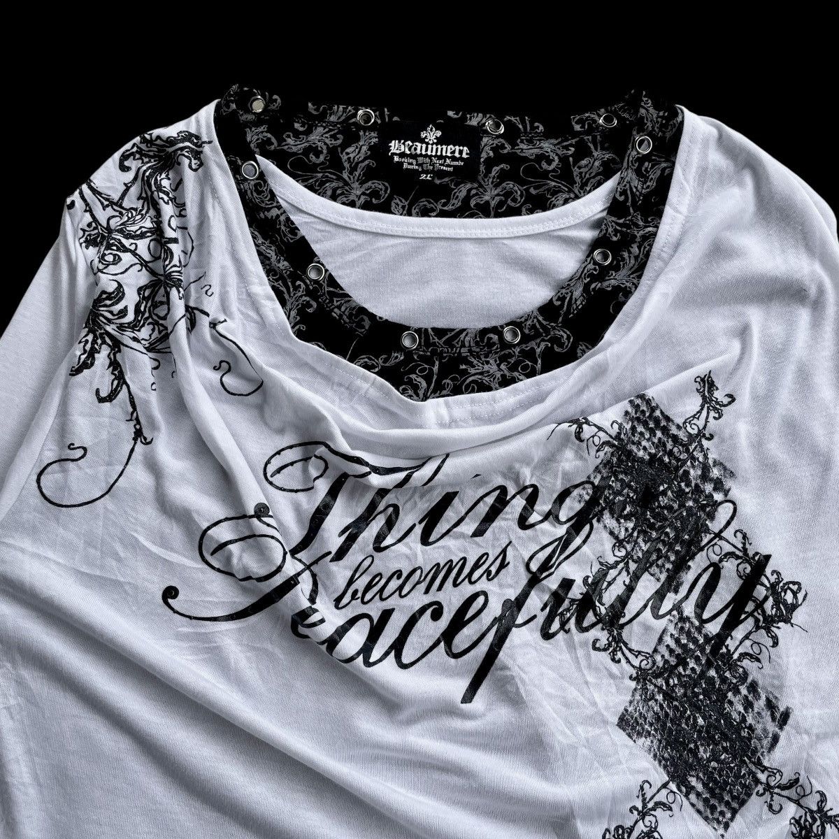 14th Addiction 🇯🇵 2000s 3 DOUBLE LAYER BEAUMERE GOTHIC PUNK POEM LONGSLEEVE Size US M / EU 48-50 / 2 - 10 Thumbnail