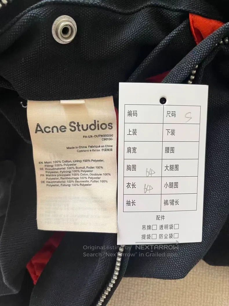 Acne Studios Acne Studios Solid Color Logo Patch Zipper Pilot Long Slee Size US S / EU 44-46 / 1 - 3 Thumbnail