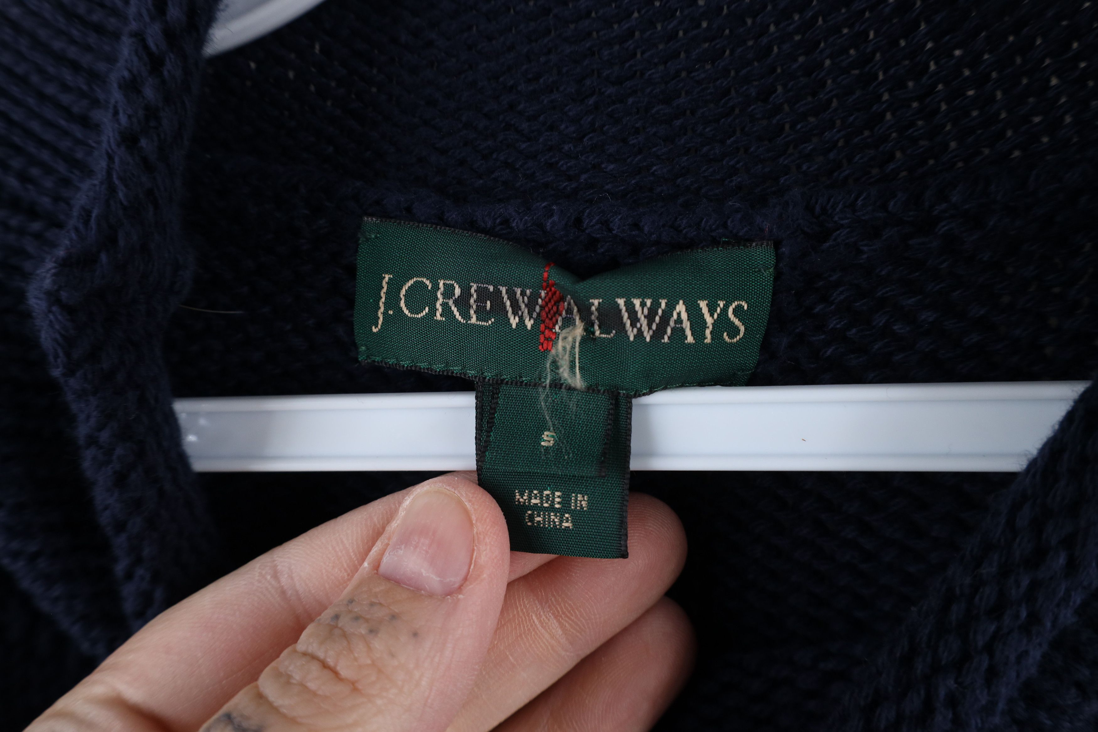 J.Crew × Vintage Vintage 90s J Crew Cotton Ribbed Marled Knit Sweater Blue Size S / US 4 / IT 40 - 4 Thumbnail