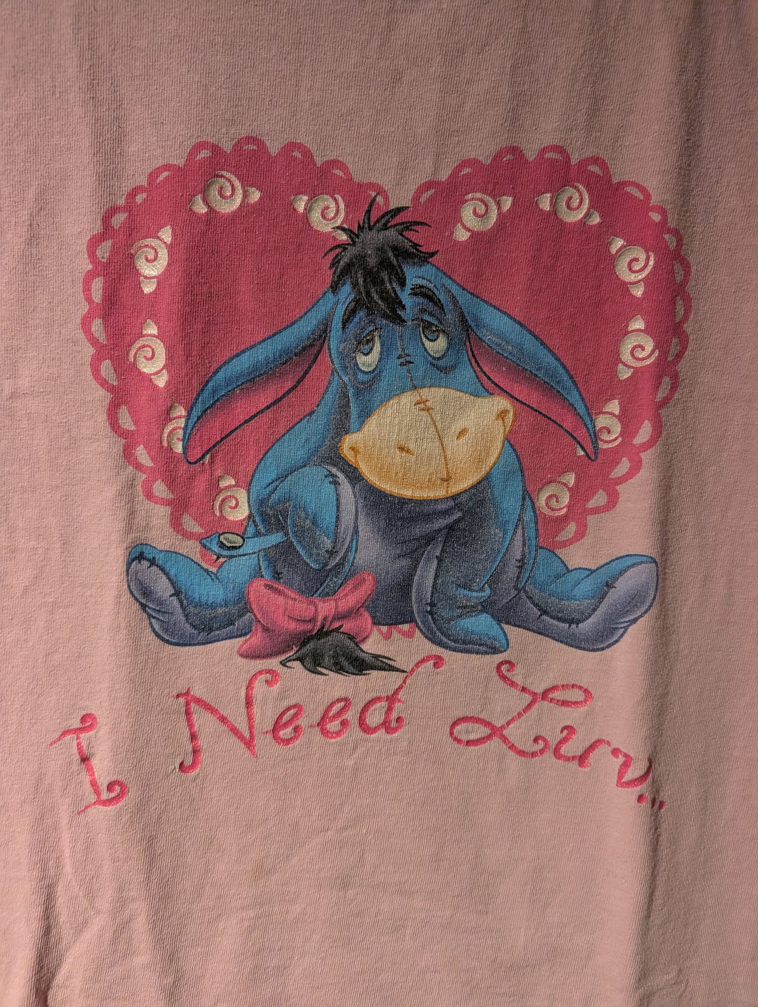 Disney Vintage Eeyore I Need Luv Winnie the Pooh Disney T-Shirt Size L / US 10 / IT 46 - 2 Thumbnail