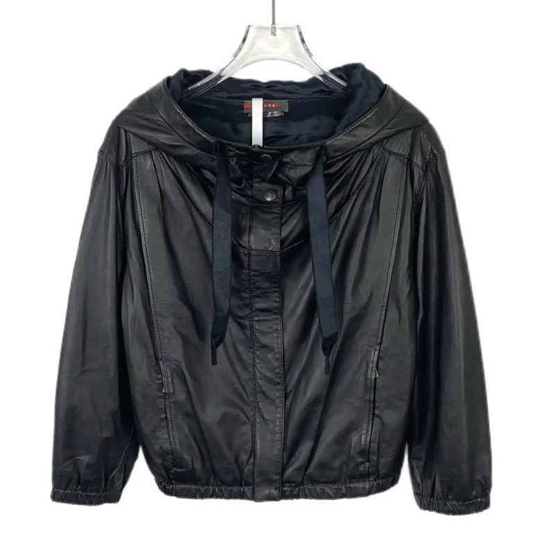 Prada Prada Black Leather Jacket for Men Size US M / EU 48-50 / 2 - 1 Thumbnail