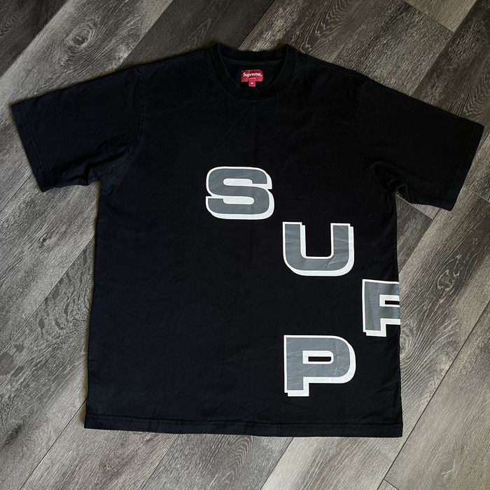 Supreme Supreme Stagger Tee Shirt Black FW 18 Grailed