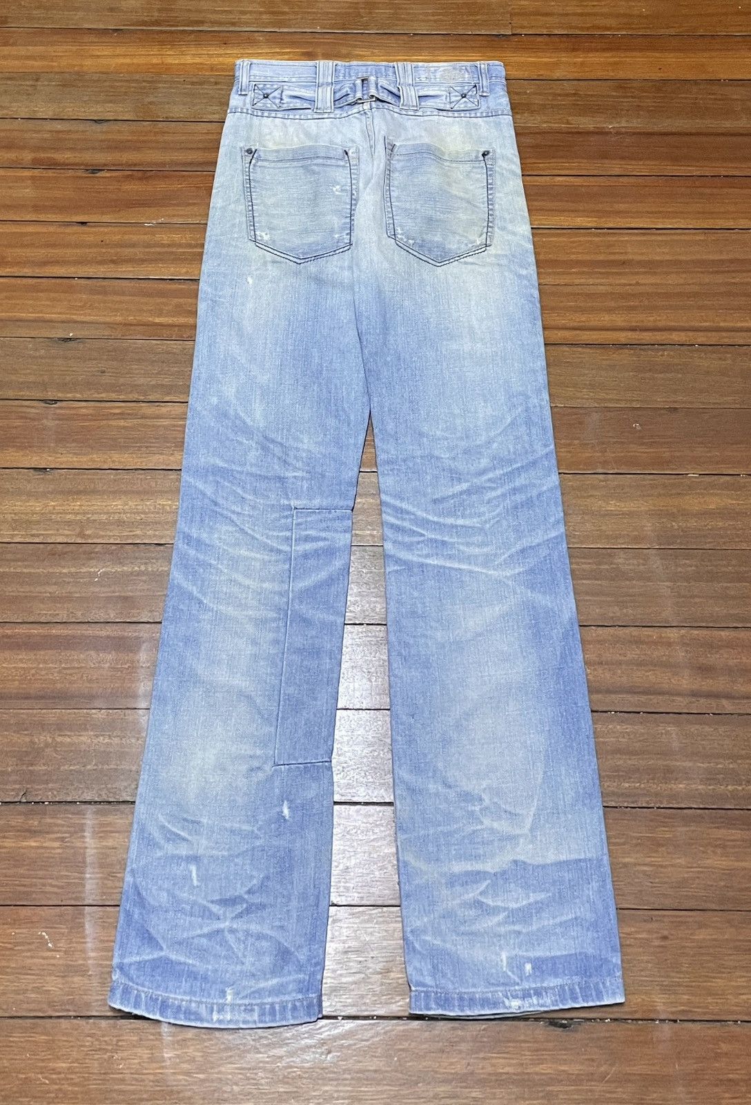 Le Grande Bleu (L.G.B.) Rare Design Vintage Brand Sicko Distressed Jeans 1990s Size US 29 - 2 Thumbnail