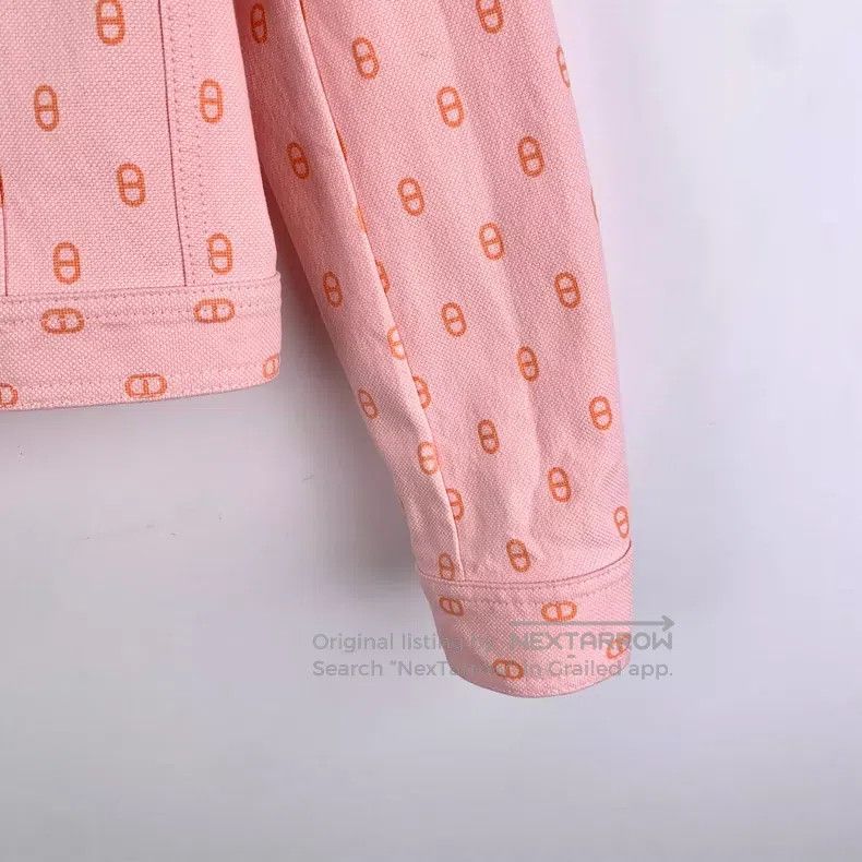 Hermes Hermes Pink Pig Nose Printed Cotton Lapel Single-Breasted Size XS / US 0-2 / IT 36-38 - 4 Thumbnail