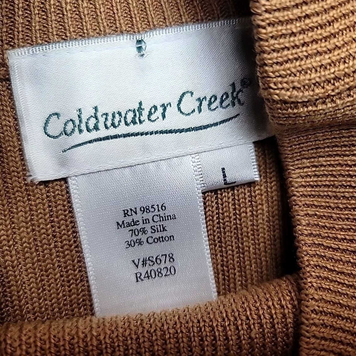 Coldwater Creek Coldwater Creek Top Womens L Brown Ribbed Sleeveless Silk Blend Capsule Wardrobe Size L / US 10 / IT 46 - 2 Thumbnail