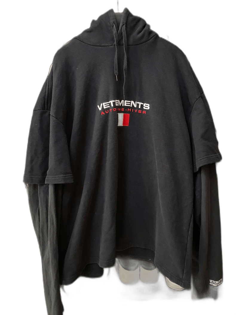 Vetements Vetements Mock Two-Piece Hooded Sweatshirt Size US XS / EU 42 / 0 - 1 Thumbnail