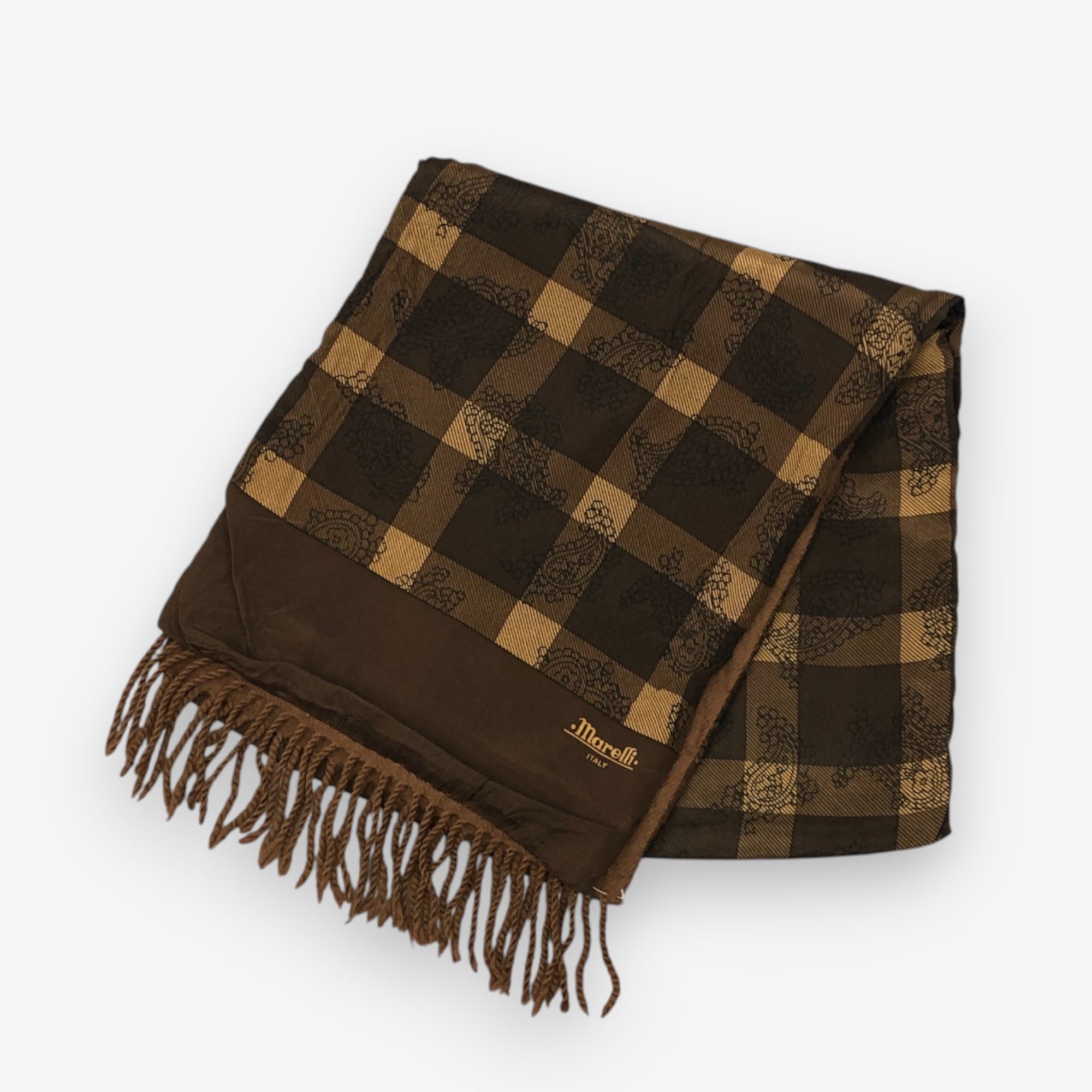 Japanese Brand Vintage Marelli Scarf Muffler Wool Plaid Winter Scarves Size ONE SIZE - 3 Thumbnail