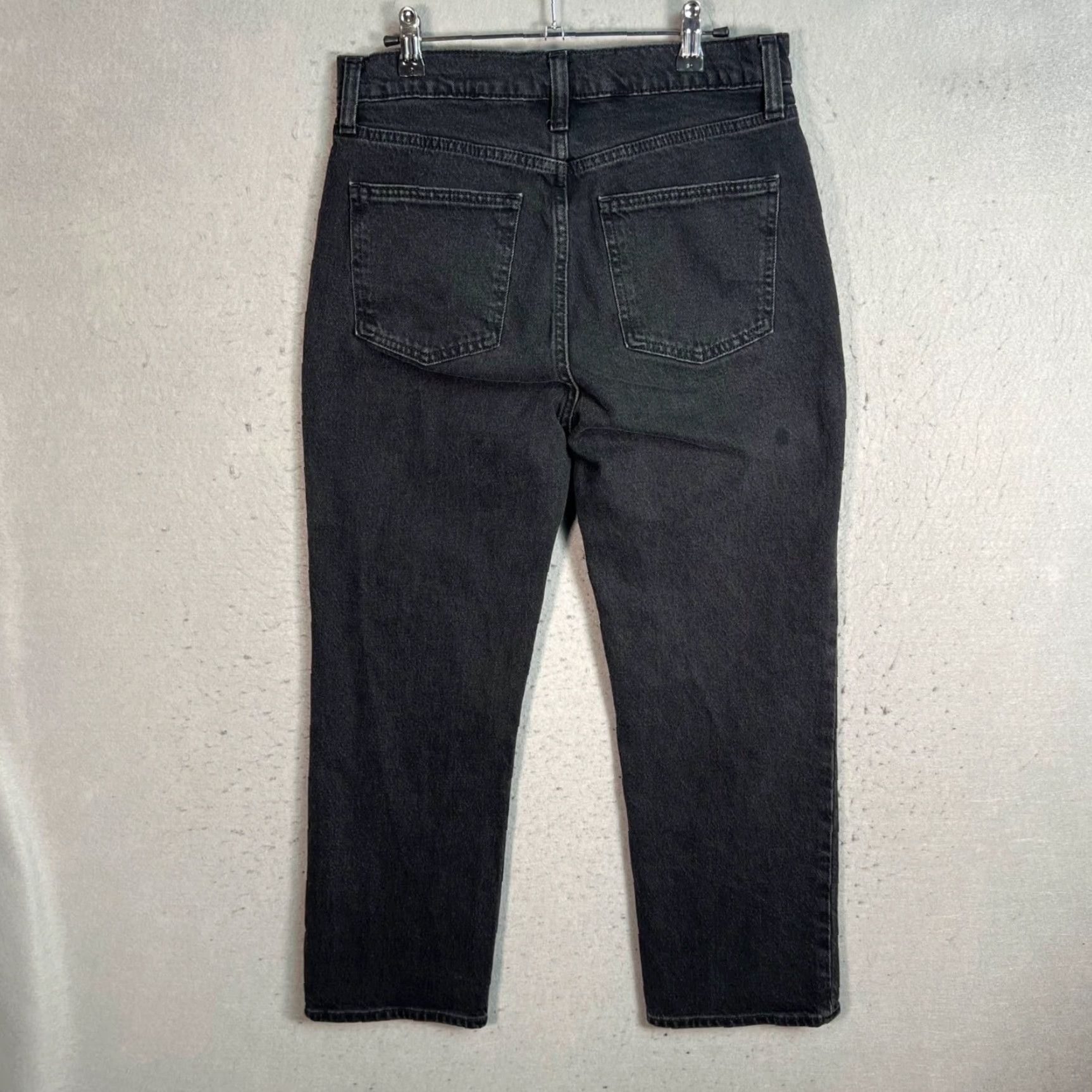 Gap VINTAGE Gap 90s Straight Crop High Rise Jeans Womens Size 29 / 8 Cotton Blend Denim Black Size 29" - 2 Thumbnail