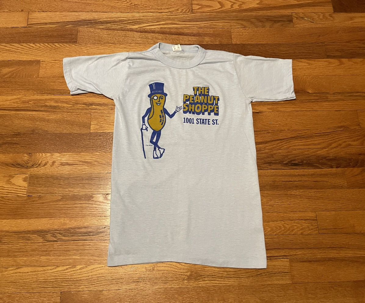Vintage Vintage 70s Mr Peanut The Peanut Shoppe Erie Pa T Shirt Size US S / EU 44-46 / 1 - 1 Thumbnail