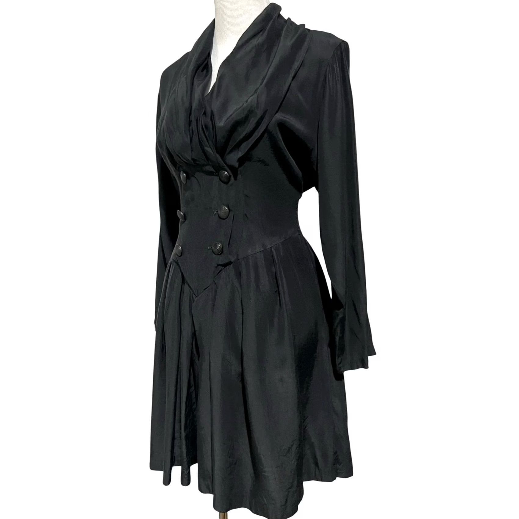 Vintage VINTAGE Breakin Loose Romper Playsuit Black Buttons Long Sleeve Collar 90s Sz L Size L / US 10 / IT 46 - 5 Thumbnail