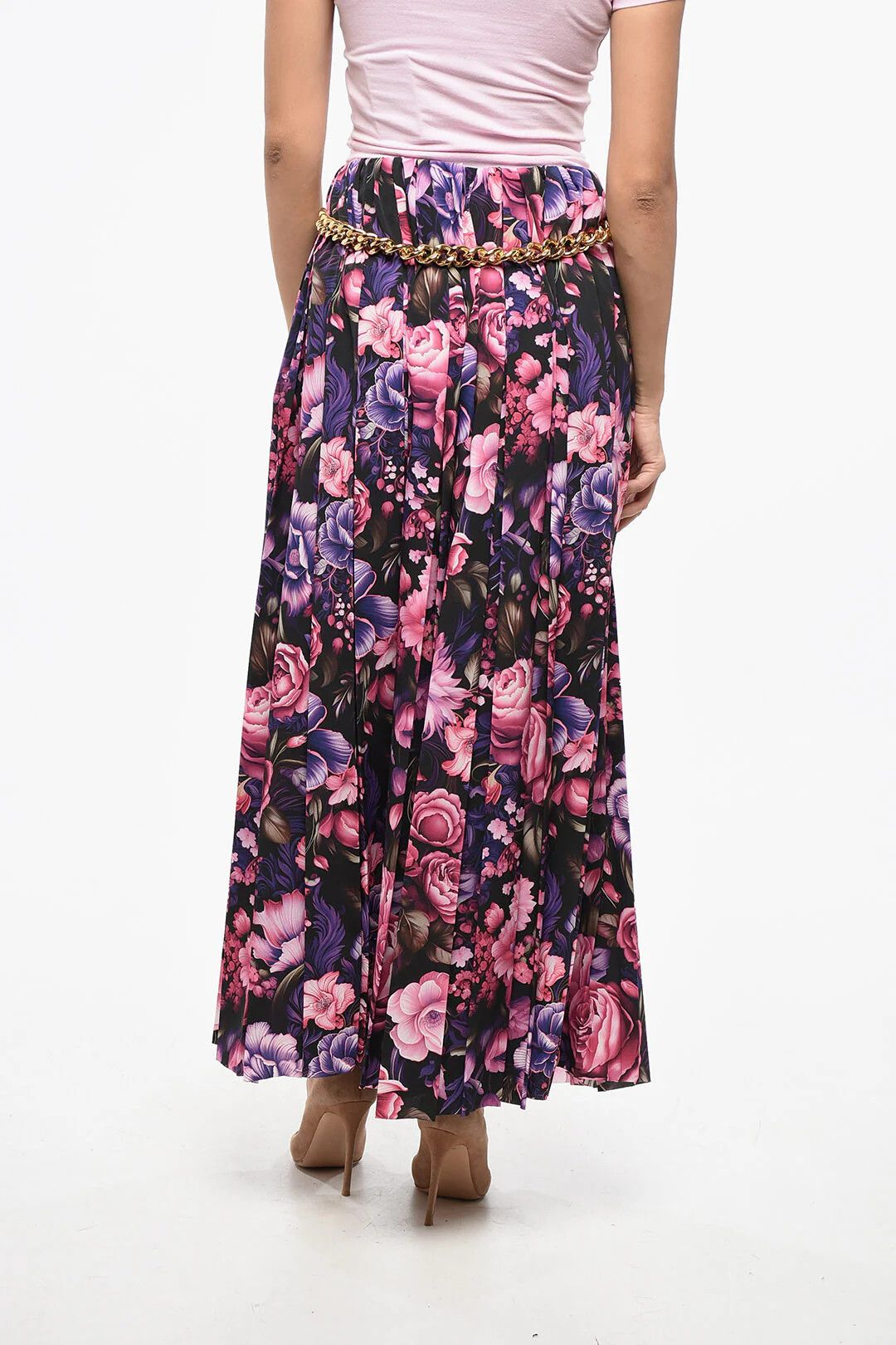 Balenciaga og1mm0326 Long Pleated Skirt in Pink Size 28" / US 6 / IT 42 - 2 Thumbnail