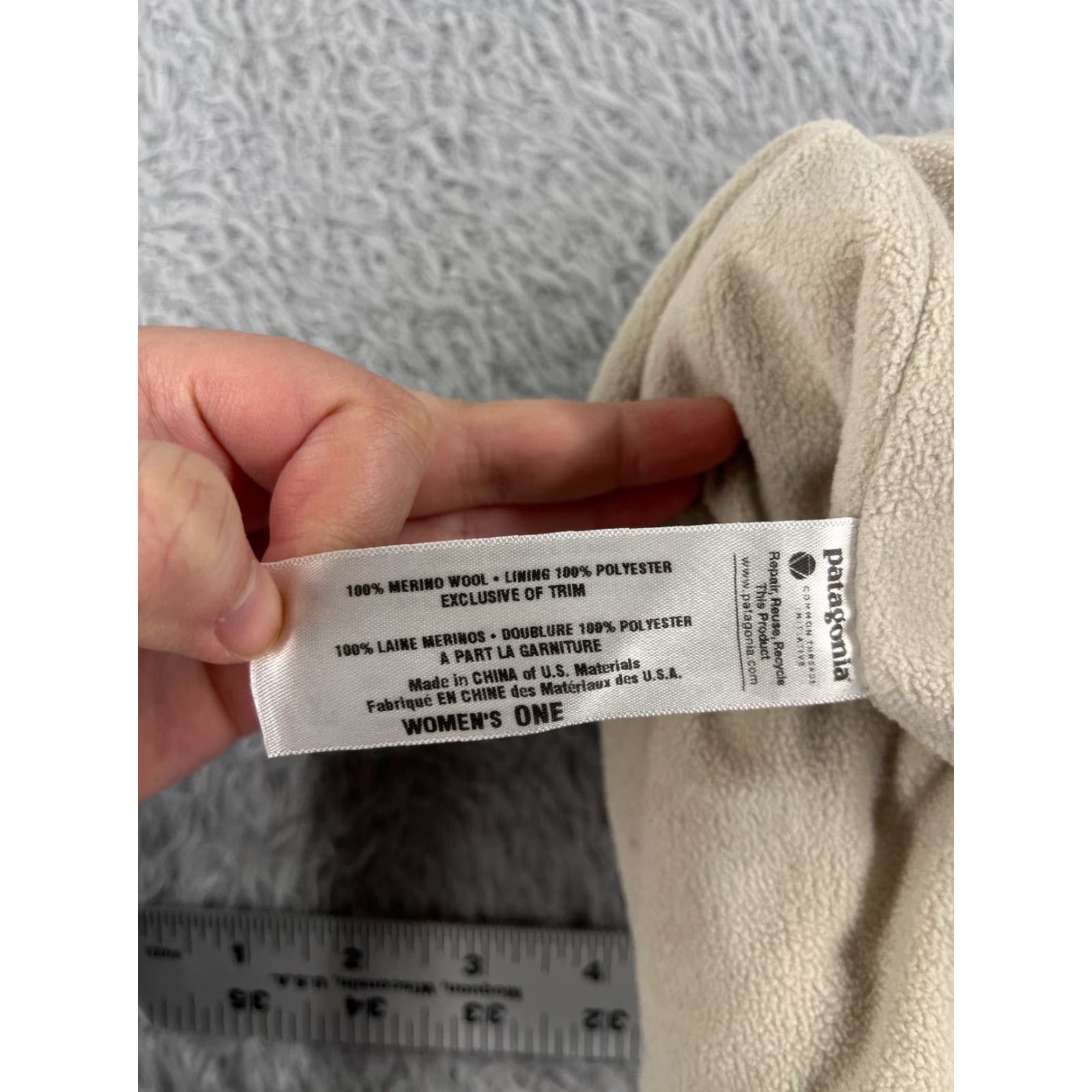 Patagonia VINTAGE Patagonia Beanie Womens One Size Ivory Knit Wool Poly Lined Ski Hat/Cap Winter Outdoor Logo 90s Mens Womens Size ONE SIZE - 7 Thumbnail