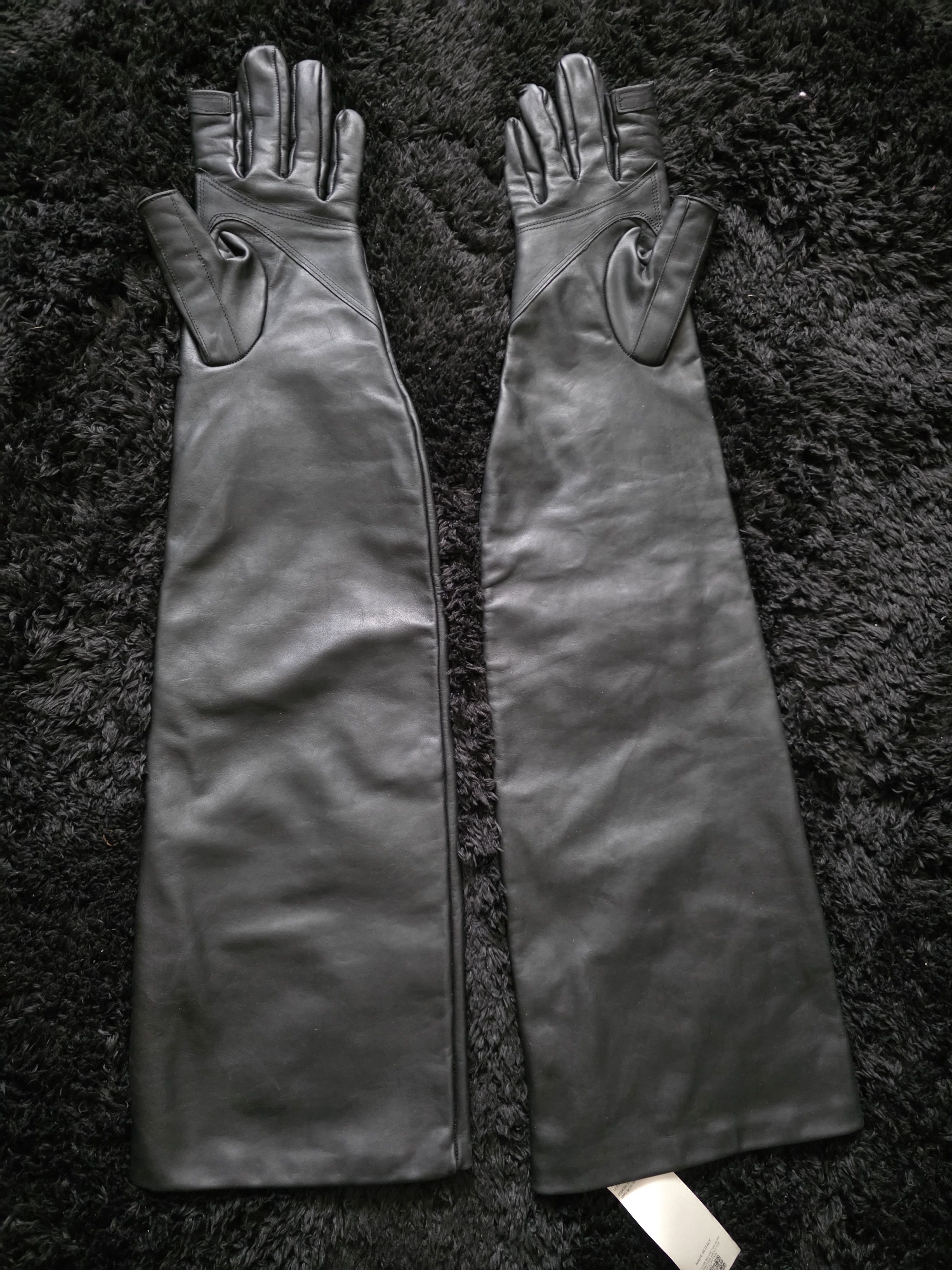 Rick Owens Rick Owens leather long gloves black size 8 Size 40 - 1 Thumbnail