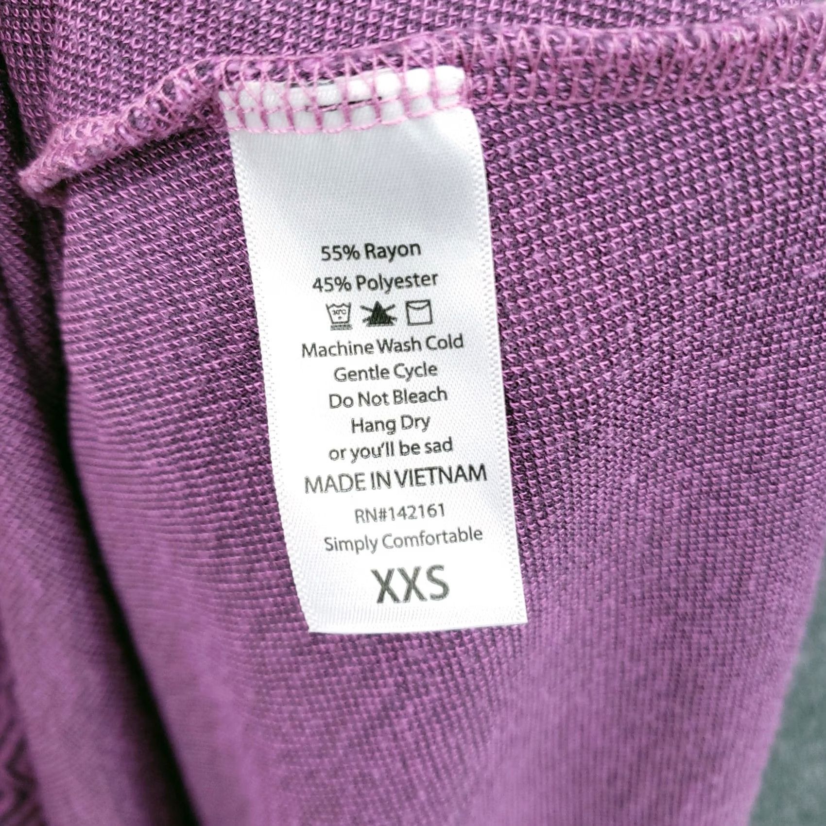 Vintage VINTAGE LuLaRoe Dress Womens 2XS Purple Trapeze Swing Hi-Low Short Sleeve Chevron Knit Casual Womens Size 24" / US 00 / IT 34 - 4 Thumbnail