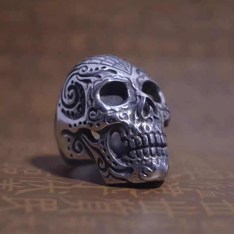 Jewelry Skull Rare Jewelry Rings Open Size Chrome Ring (Size 7-13) Size ONE SIZE - 1 Thumbnail
