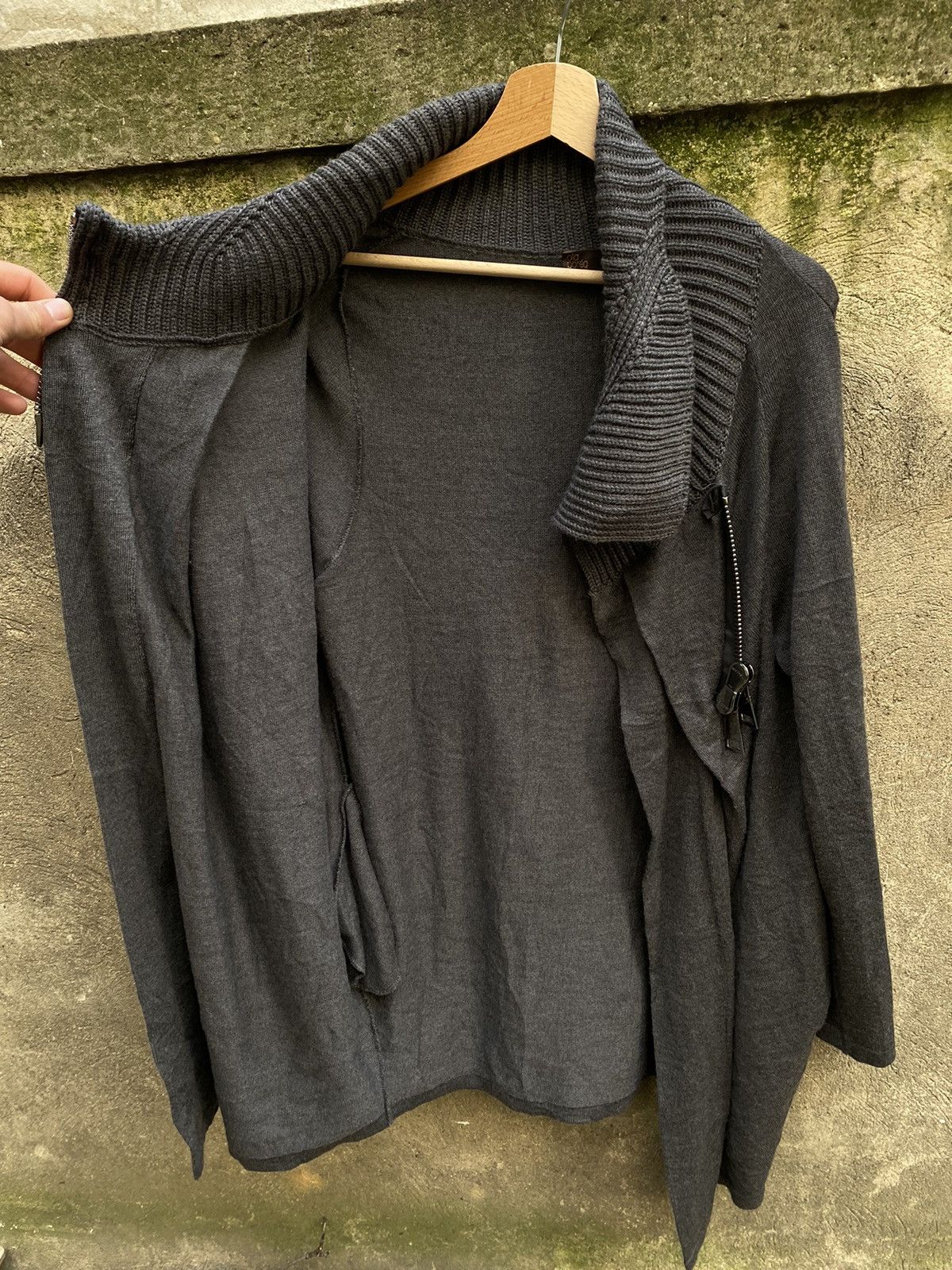 Designer Olla Pareg Distracted Tip Poncho Sweater Size M / US 6-8 / IT 42-44 - 15 Thumbnail