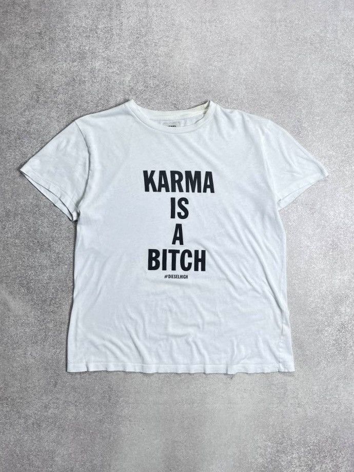 Diesel × Vintage VINTAGE DIESEL KARMA IS A BITCH OPIUM T-SHIRT M Size US M / EU 48-50 / 2 - 1 Thumbnail