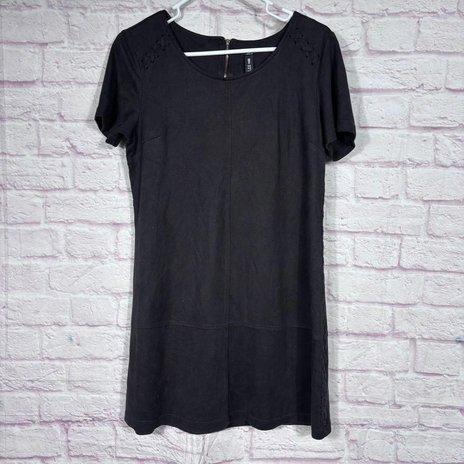 Other Design Lab Black Short Sleeve Dress with Lace Detail Medium Size M / US 6-8 / IT 42-44 - 1 Thumbnail