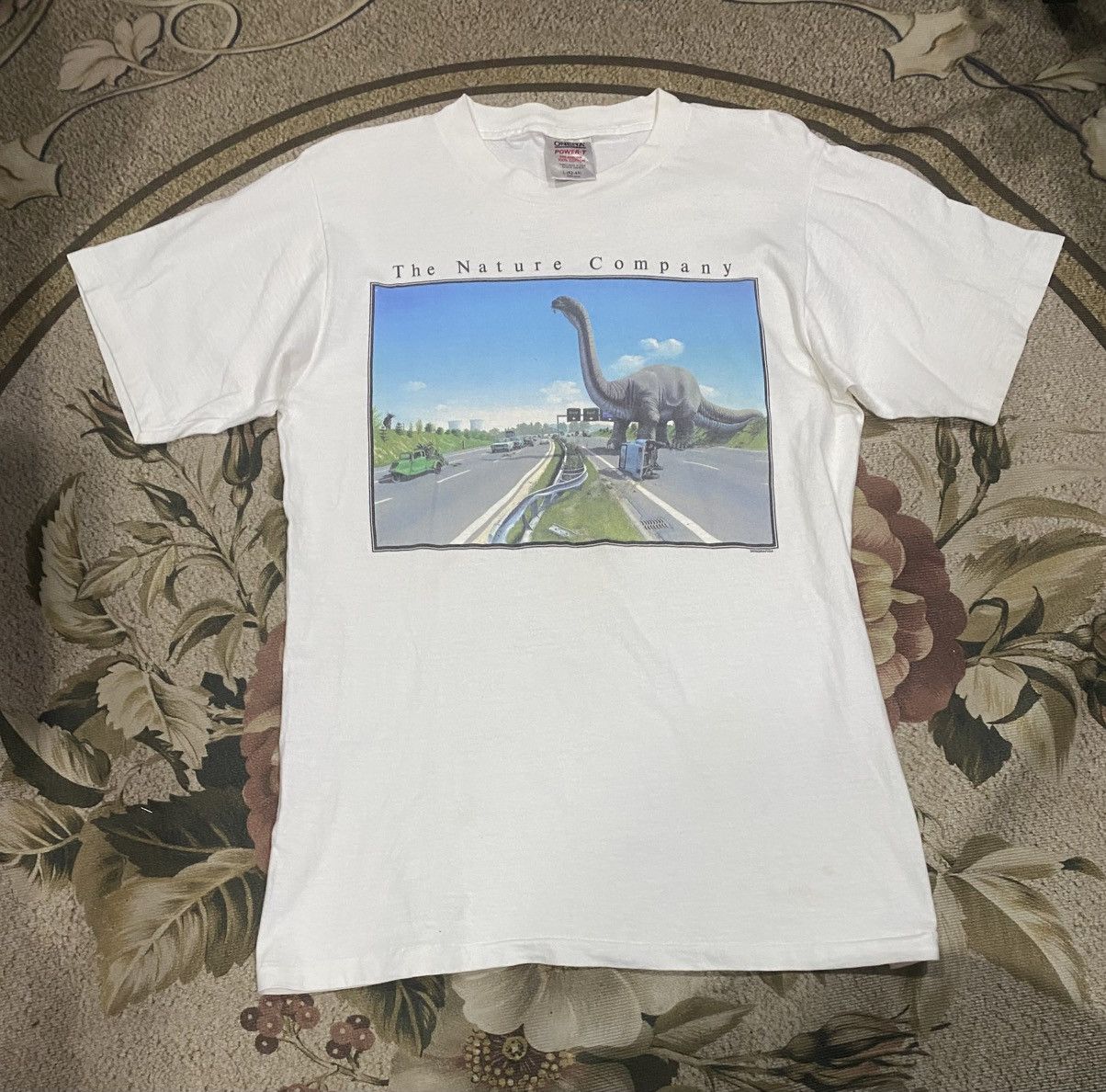 Vintage vtg dinosaur on Autobahn t-shirt Size US L / EU 52-54 / 3 - 1 Thumbnail