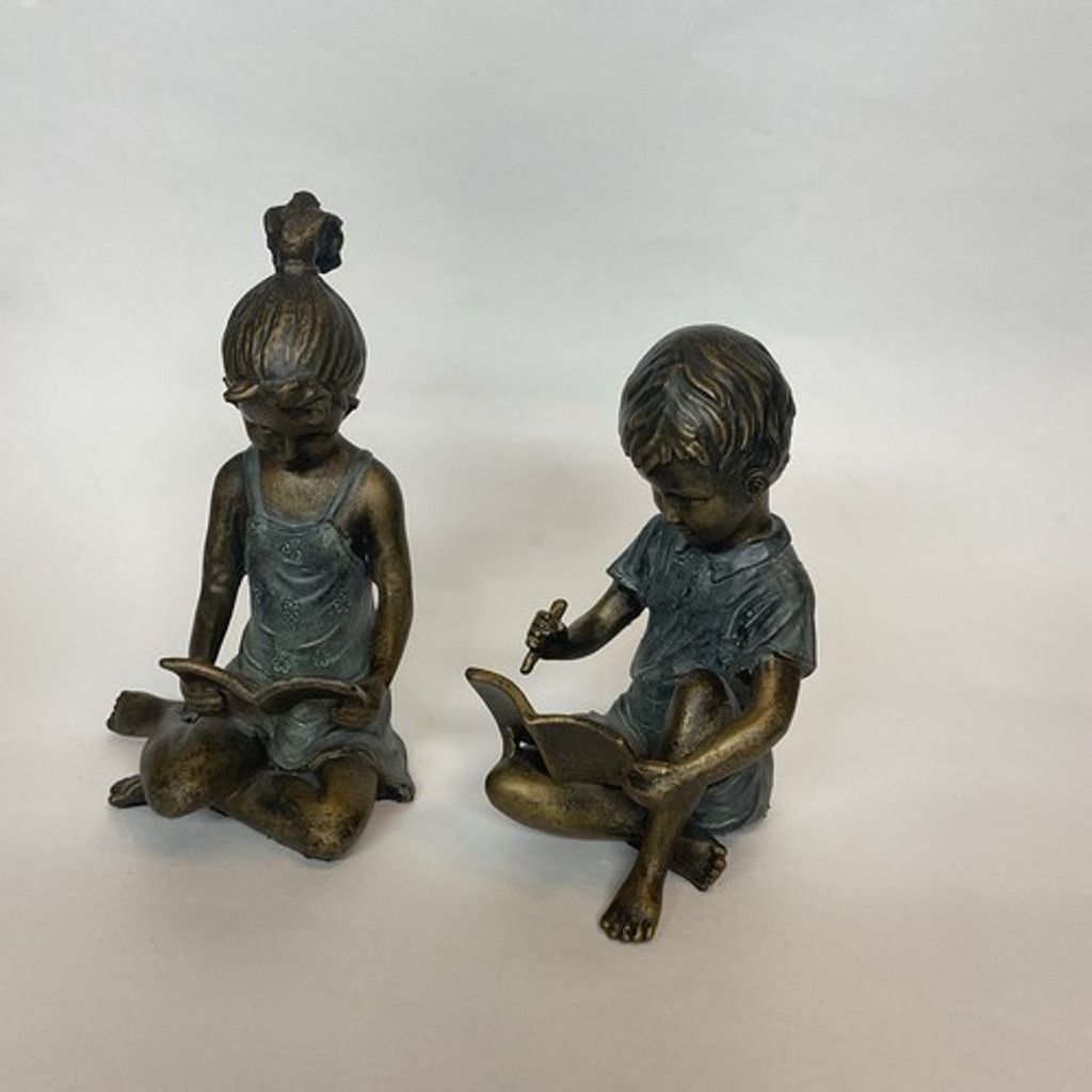 Other VTG SPI Home Pair of Cast Brass Boy & Girl Sculptural 7" Tal Size ONE SIZE - 13 Thumbnail