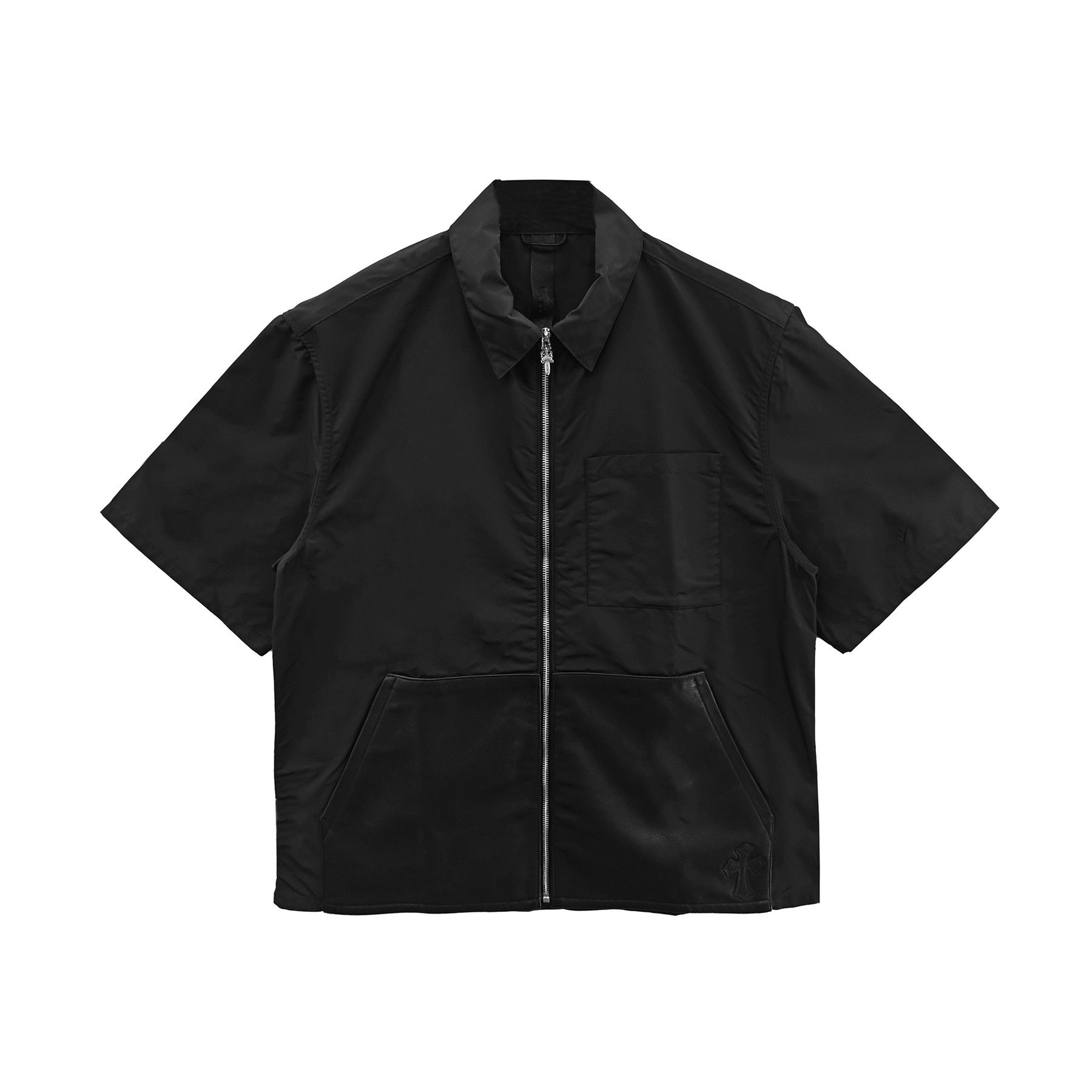 Chrome Hearts Chrome Hearts Zip Nylon Leather Patchwork Shirt Jacket Size US L / EU 52-54 / 3 - 1 Thumbnail