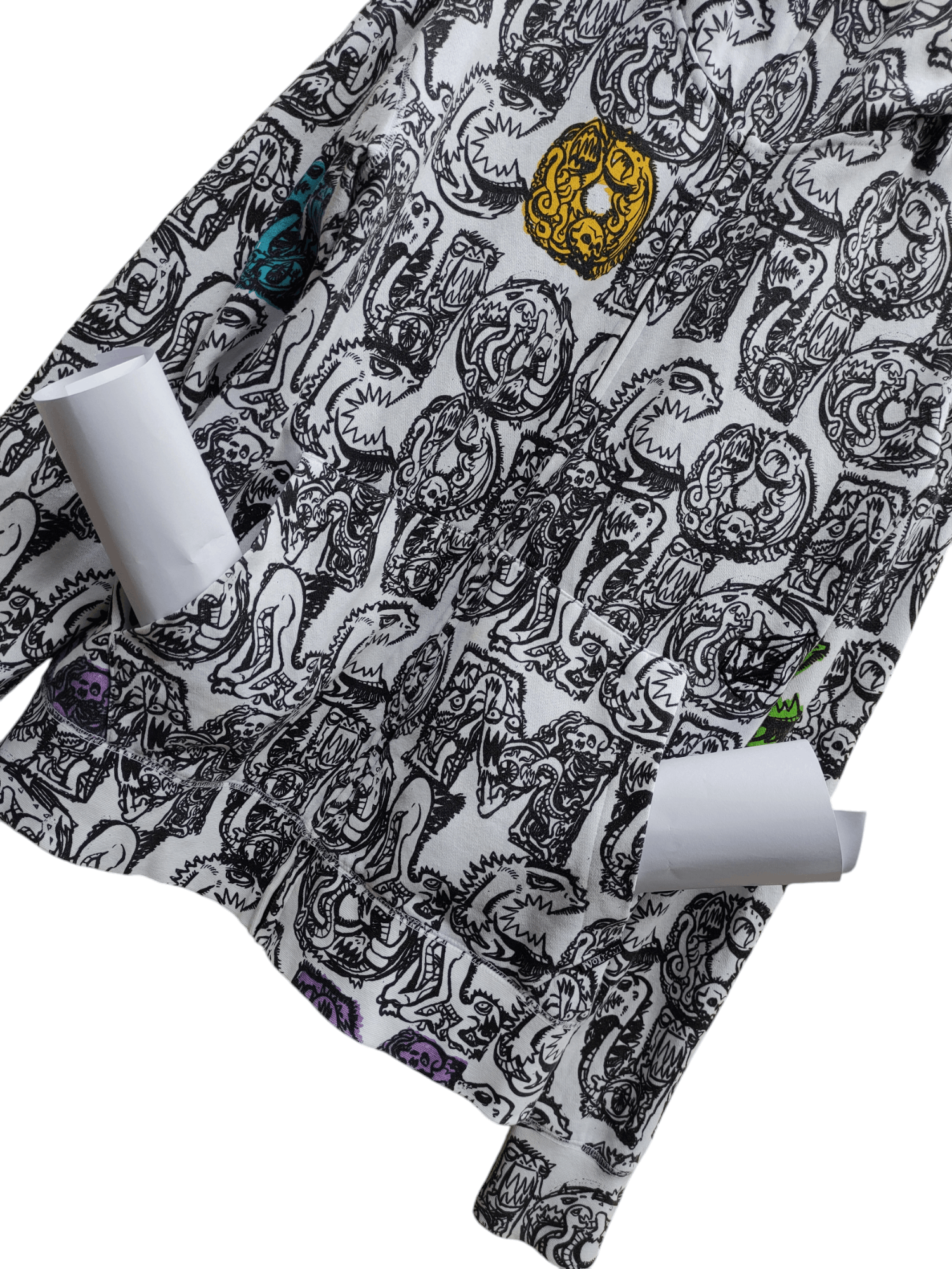 Volcom RARE💥 VOLCOM FULLPRINT KIDS MONSTER EYE FULL ZIPPER HOODIE Size US M / EU 48-50 / 2 - 11 Thumbnail