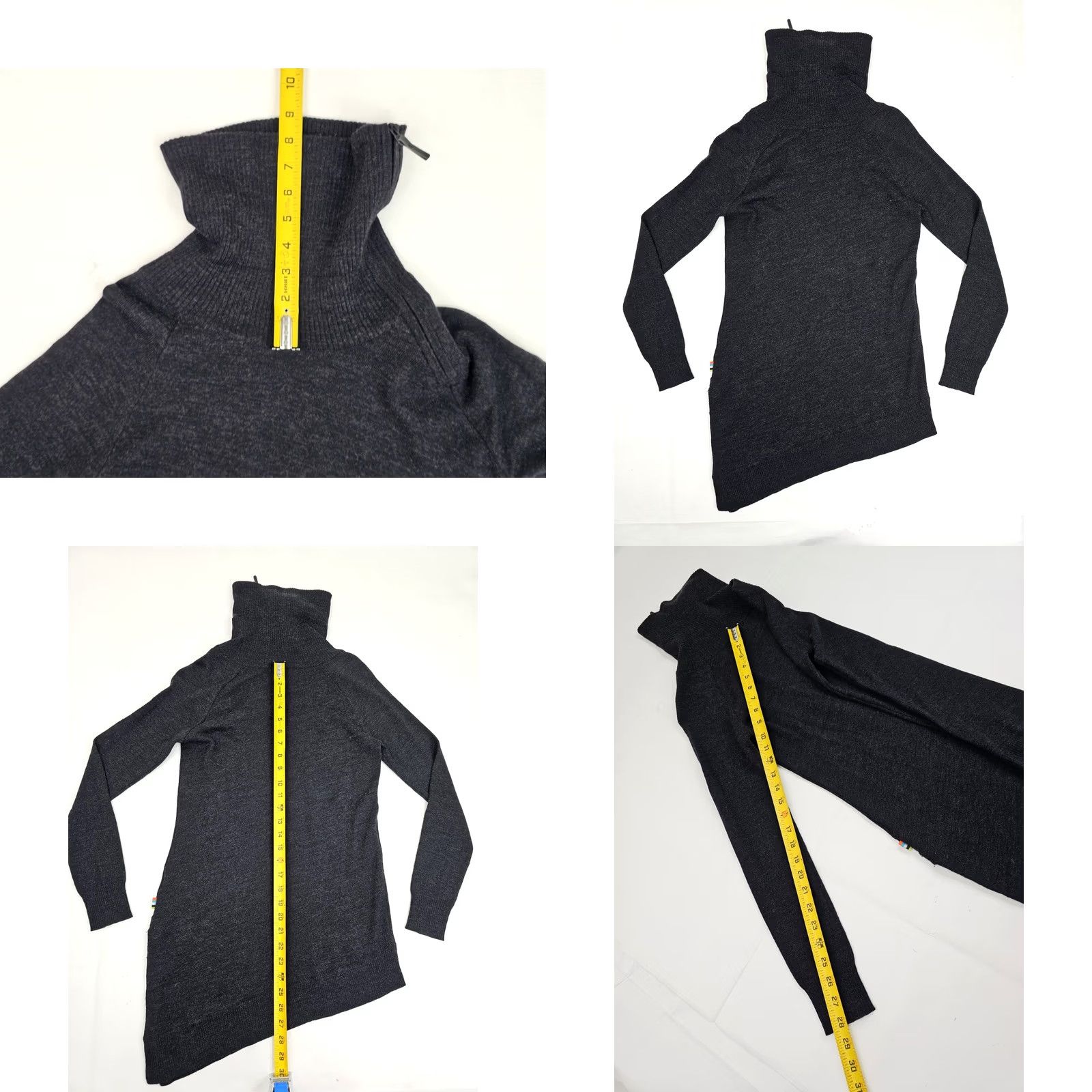 Smartwool SMARTWOOL Merino Wool Blend Asymmetric Zip Turtleneck Sweater Women XS Gray Size XS / US 0-2 / IT 36-38 - 8 Thumbnail