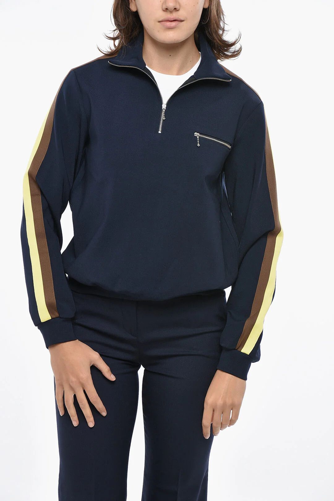 Tory Burch og1mm0426 Nylon Sweatshirt in Blue Size XS / US 0-2 / IT 36-38 - 1 Thumbnail