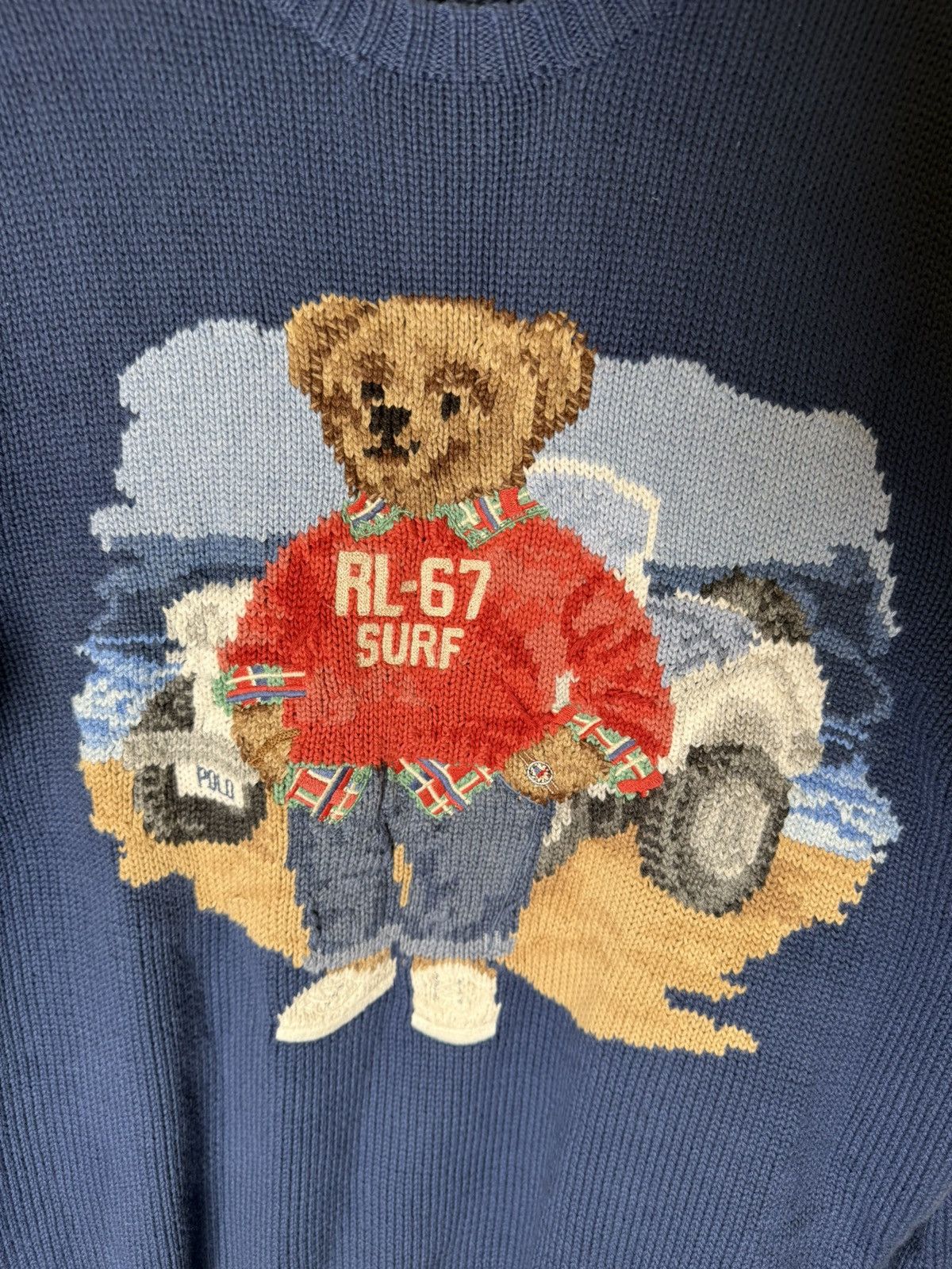 Polo Ralph Lauren POLO RALPH LAUREN KNIT BEAR SWEATER RL 67 SURF Size US M / EU 48-50 / 2 - 3 Thumbnail