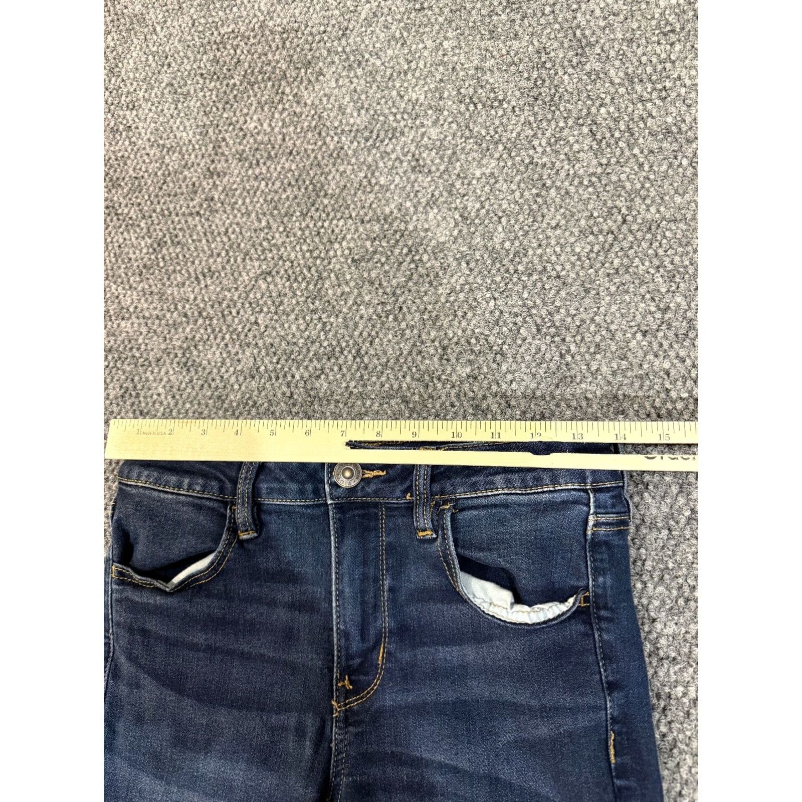 American Eagle Outfitters American Eagle Outfitters Jegging Jeans Womens 8 Long Dark Wash Blue Stretch 5-Pocket Denim High Rise Regular Inseam 30in Size 30" / US 8 / IT 44 - 3 Thumbnail