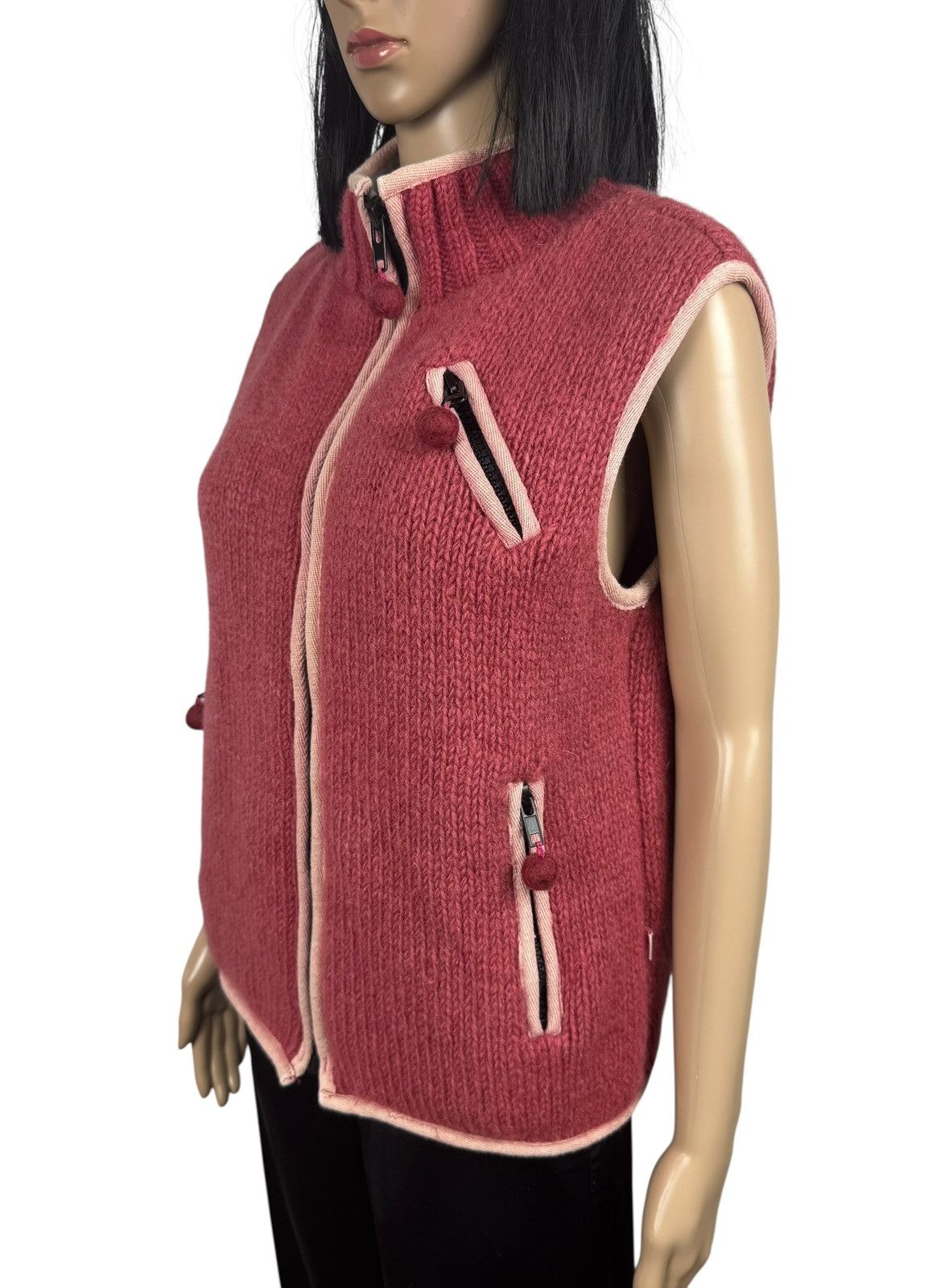 Other Pachamama Hand Knit Gilet Zip Vest Wool size S made in Nepal Size S / US 4 / IT 40 - 5 Thumbnail