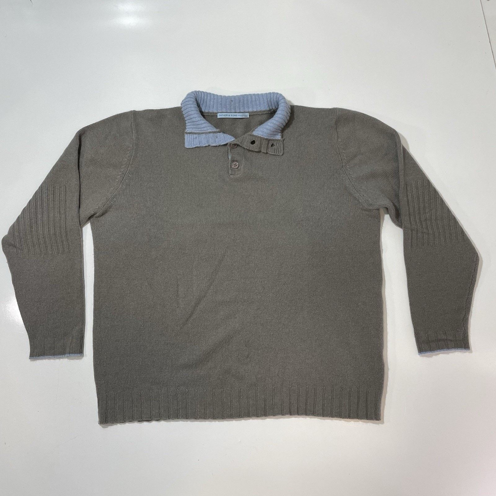&SONS Father & Sons Cashmere Sweater Pullover Men’s XXL Polo Gray Size US XXL / EU 58 / 5 - 1 Thumbnail