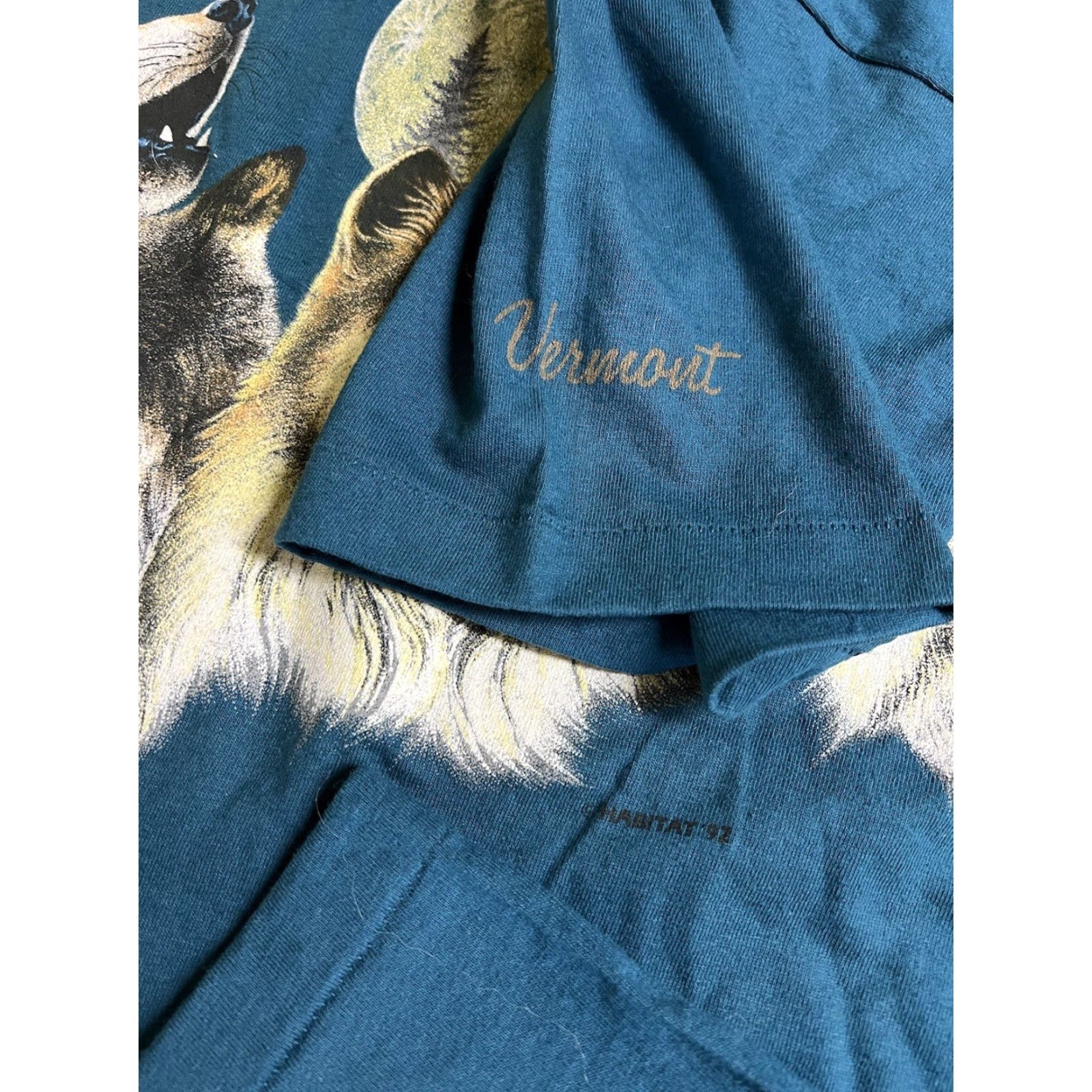Habitat VINTAGE Habitat Vermont Wolf T-Shirt Unisex Adults L Green 90s 80s Graphic Print Crew Neck Short Sleeve Cotton Signal Sport NOS L Size US L / EU 52-54 / 3 - 3 Thumbnail