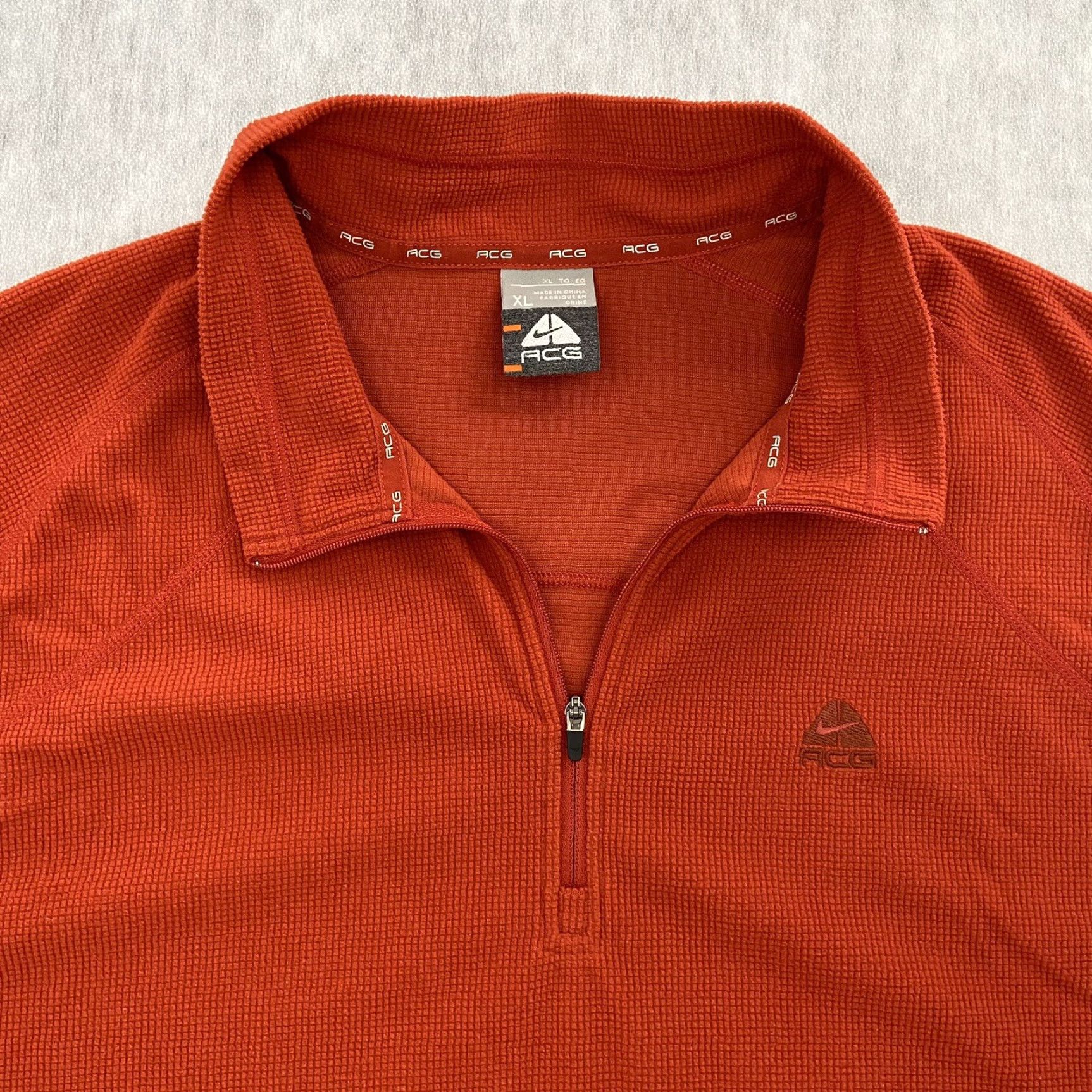 Nike VINTAGE Nike ACG Sweater Adult XL Orange Long Sleeve 1/4 Zip Pullover Mens XL Size US XL / EU 56 / 4 - 4 Thumbnail