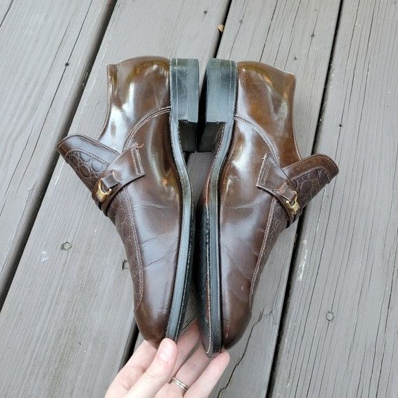 Mason's Vintage 60s Mason Shoes Brown Leather Gator Horsebit Vamp Mo Size US 11 / EU 44 - 3 Thumbnail