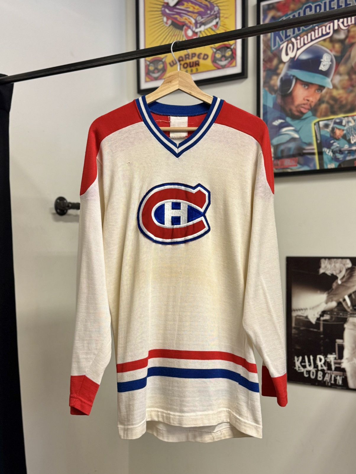 NHL 1960s/70s Montreal Canadiens Knit Hockey Jersey Size US M / EU 48-50 / 2 - 1 Thumbnail