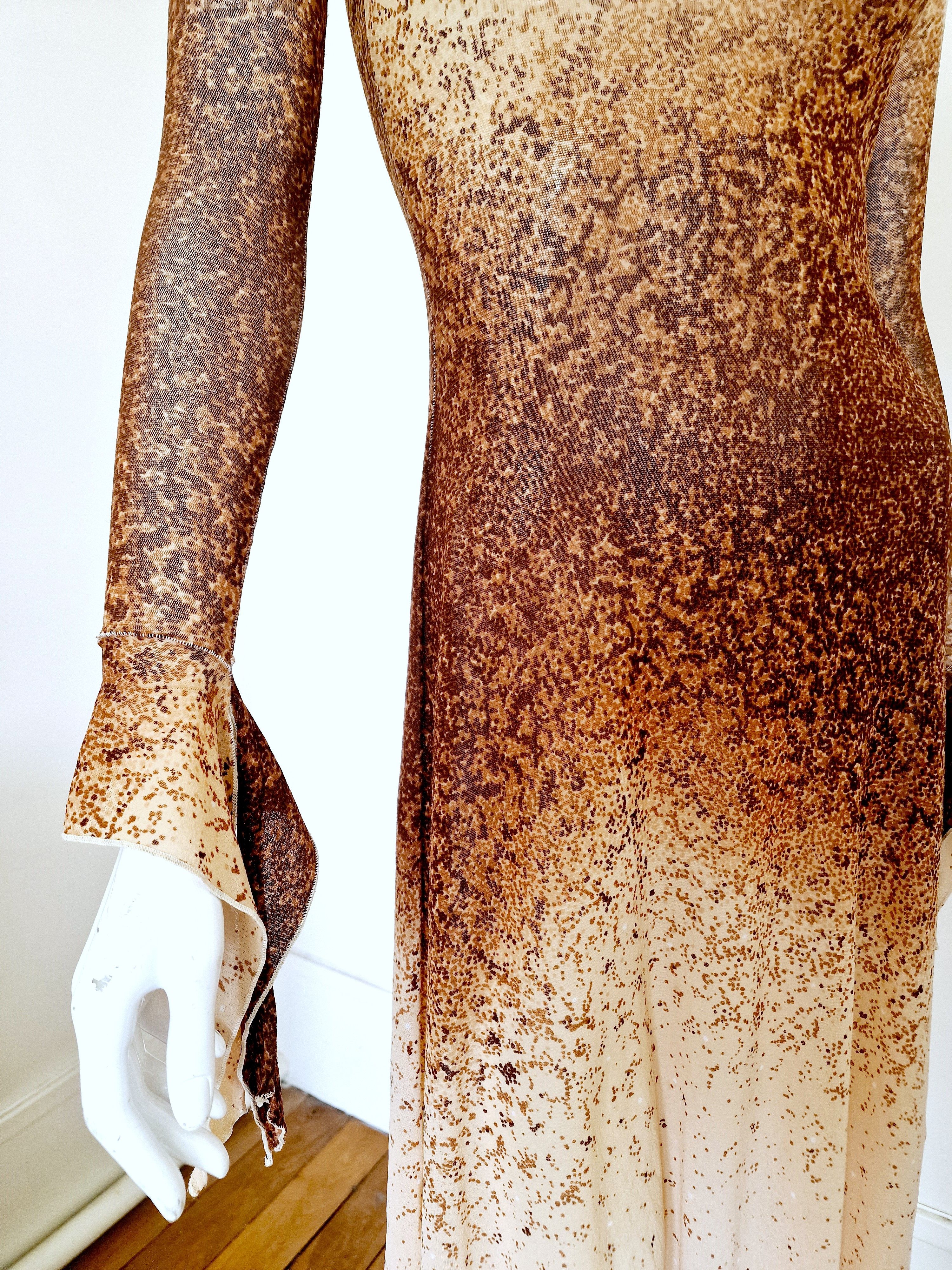 Jean Paul Gaultier Jean Paul Gaultier Sand Optical S/S 2025 Mesh Gown Dress Size L / US 10 / IT 46 - 3 Thumbnail