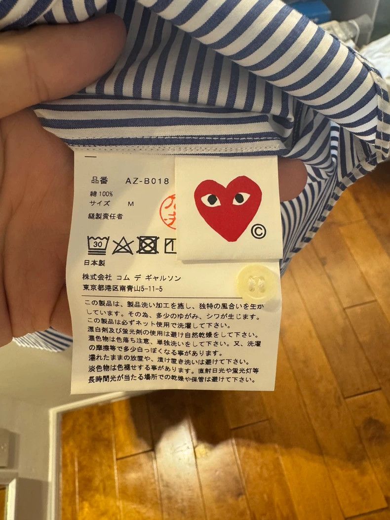 Comme des Garcons Comme Des Garcons Play Series Classic Shirt White Blue Nav Size US M / EU 48-50 / 2 - 4 Thumbnail